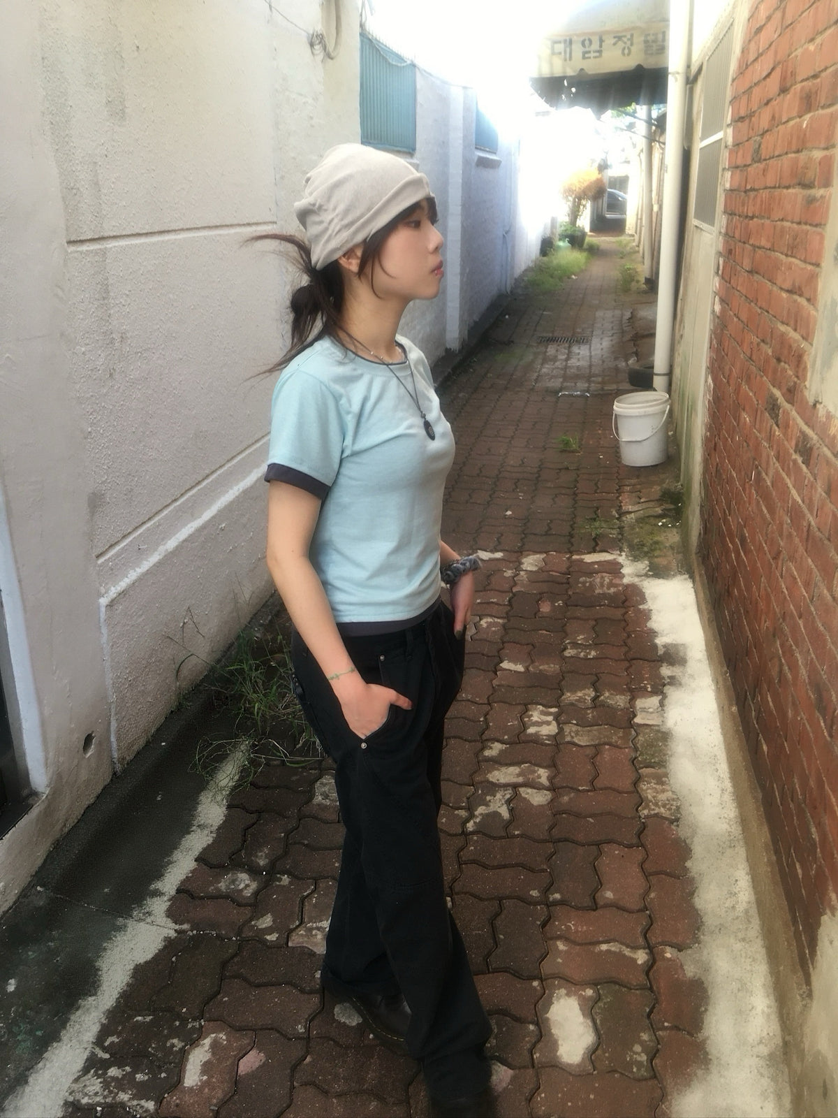 basic layer crop tee (mint)