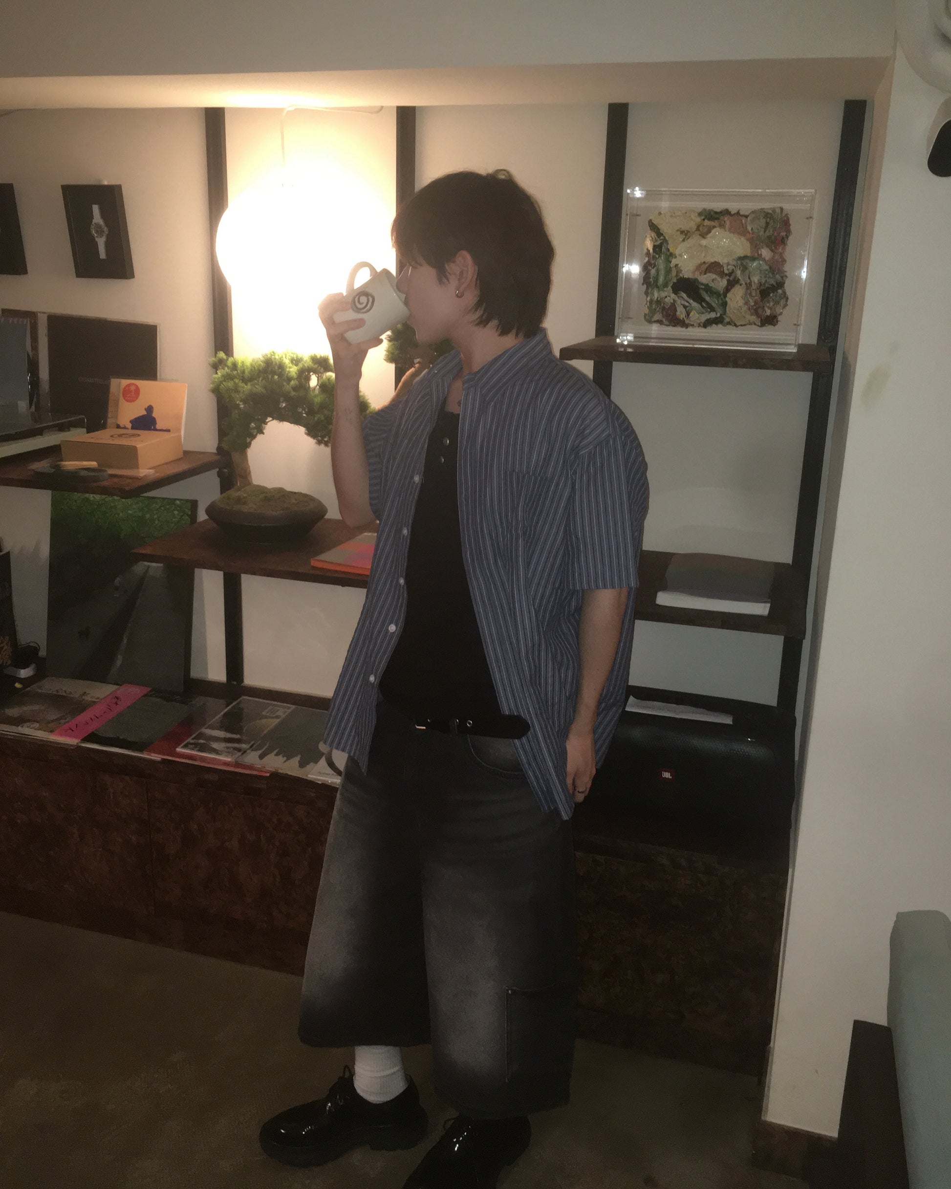 flax striped line shirt (men wear)