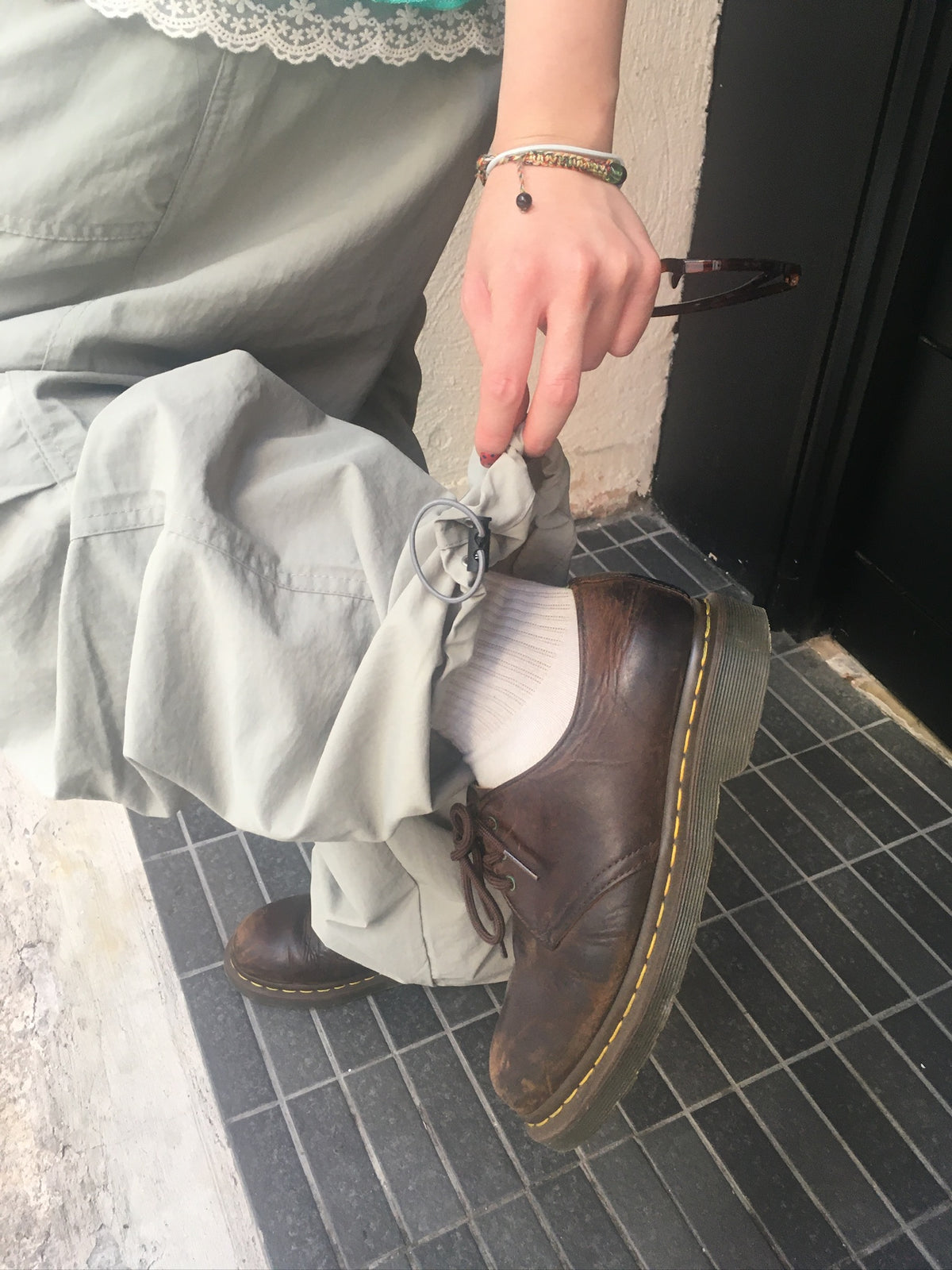 fatigue nylon pants (light khaki)