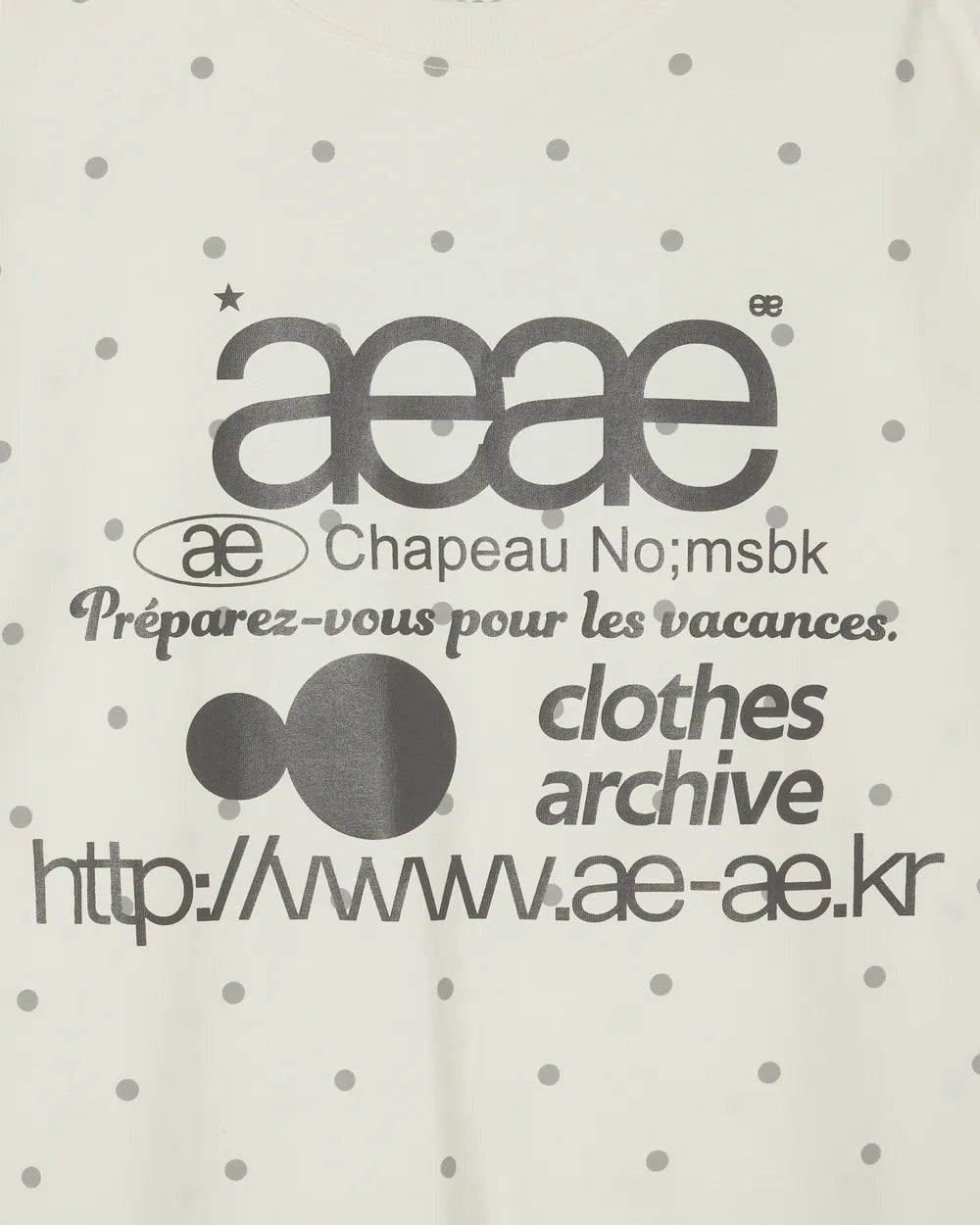 AEAE WEB LOGO DOT T-SHIRTS (CREAM)