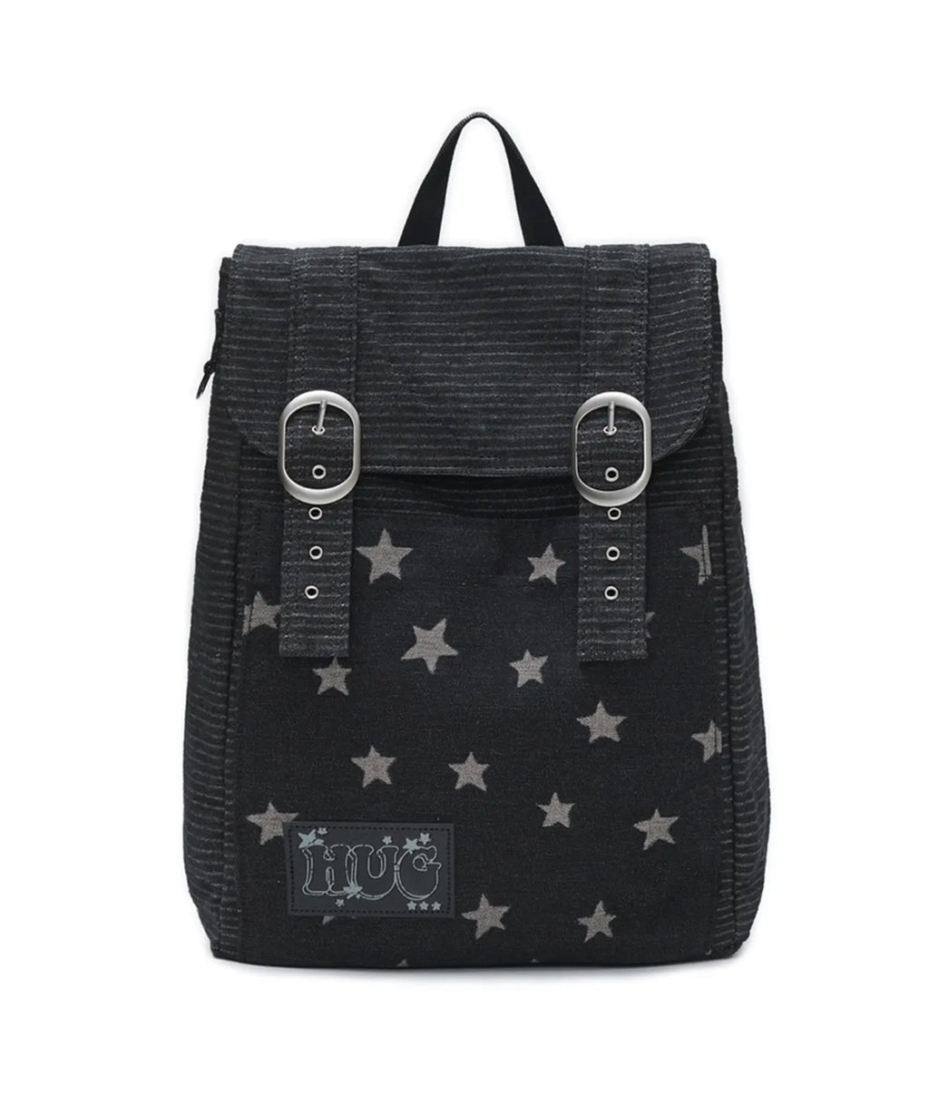 HUGYOURSKIN STARDUST DENIM BACKPACK (BLACK)