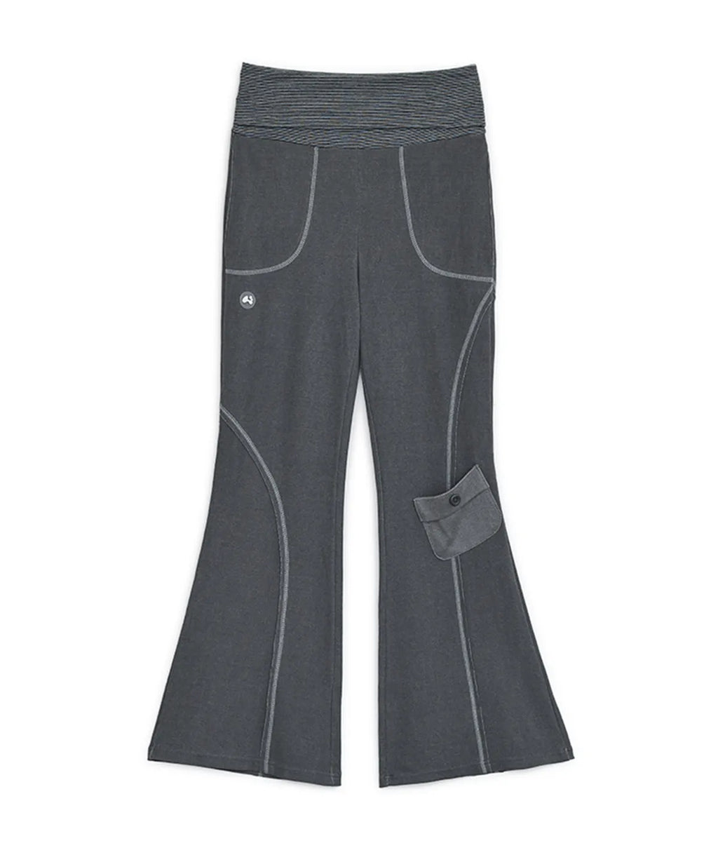 HUGYOURSKIN PIGMENT BOOTCUT PANTS (CHARCOAL)