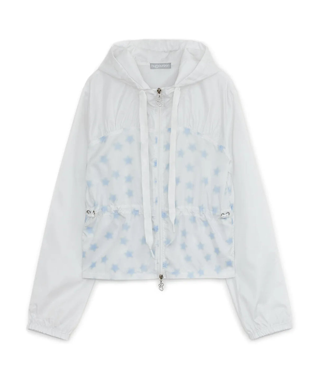 HUGYOURSKIN STARDUST WINDBREAKER (WHITE)