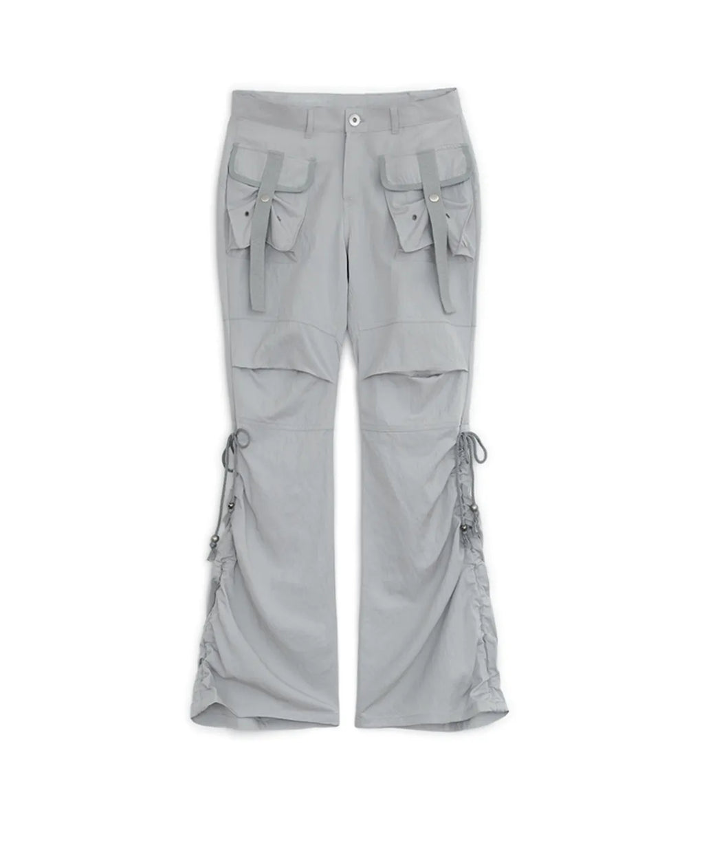 HUGYOURSKIN BOOTCUT CARGO PANTS (GREY)
