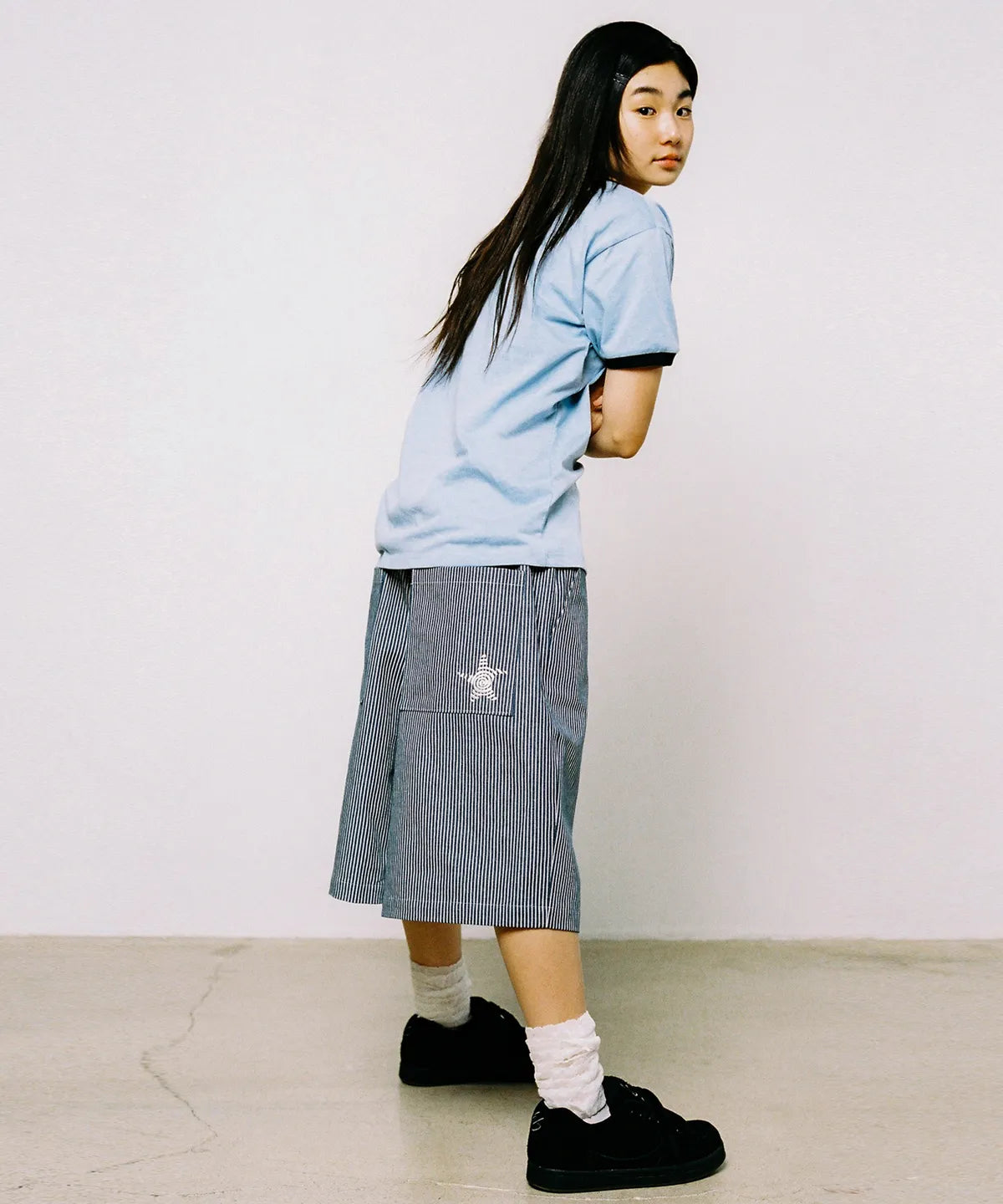 【𝘱𝘳𝘦-𝘰𝘳𝘥𝘦𝘳】Webhouse Twister Star Stripe Shorts Denim