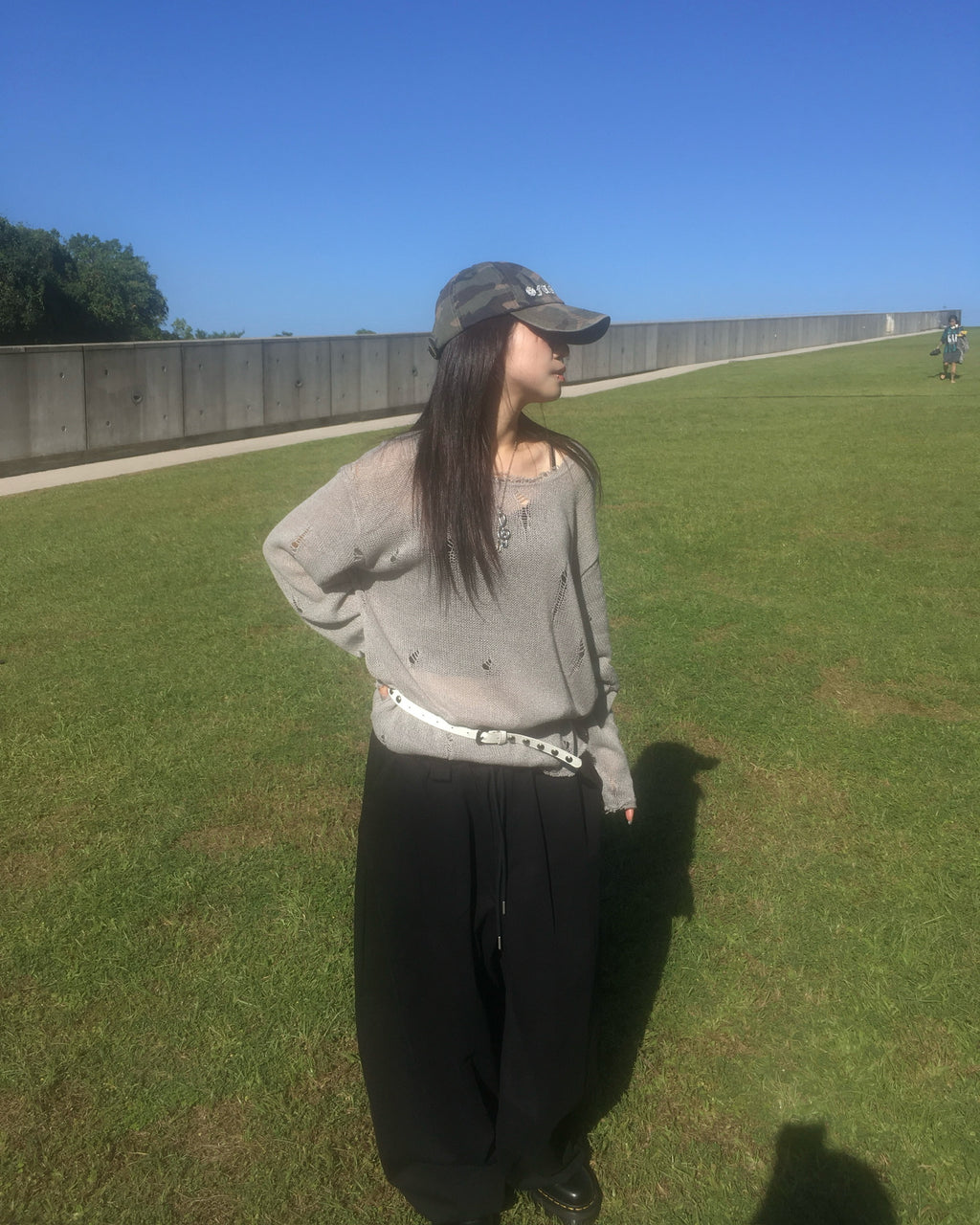 97 patch cotton pants (black)