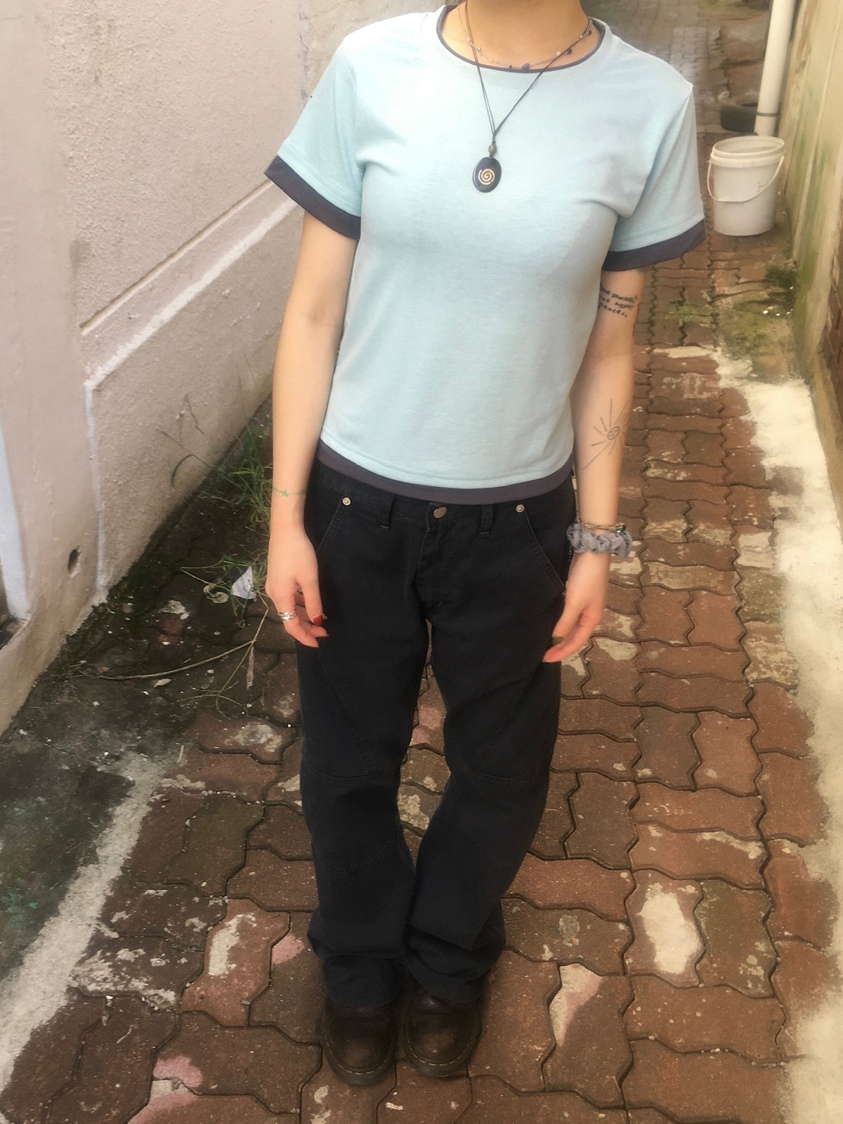 basic layer crop tee (mint)