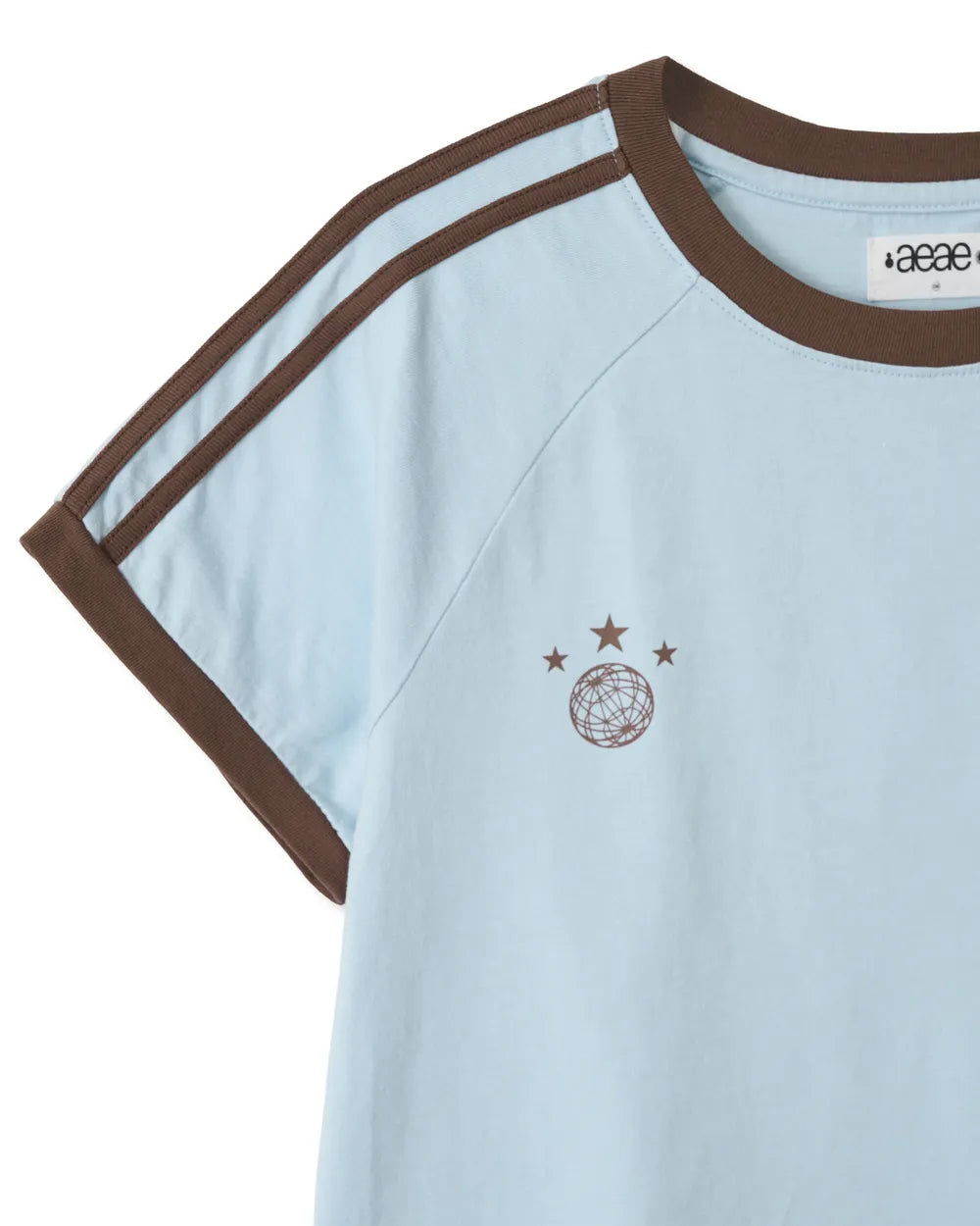 AEAE ATHLETE STRIPE HALF T-SHIRTS (SKY BLUE)