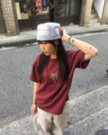 checked star crop tee (red)