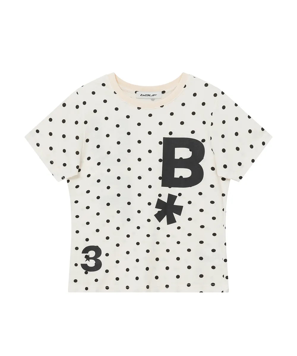 BAUF B LOGO SLIM FIT T-SHIRT (DOT IVORY)