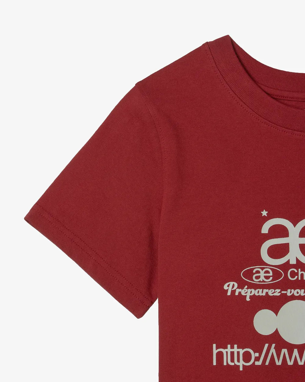 AEAE WEB LOGO CROP T-SHIRTS (BURGUNDY)