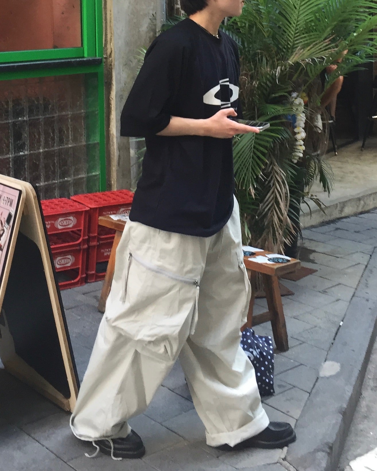 (in stock) zipper cargo balloon pants