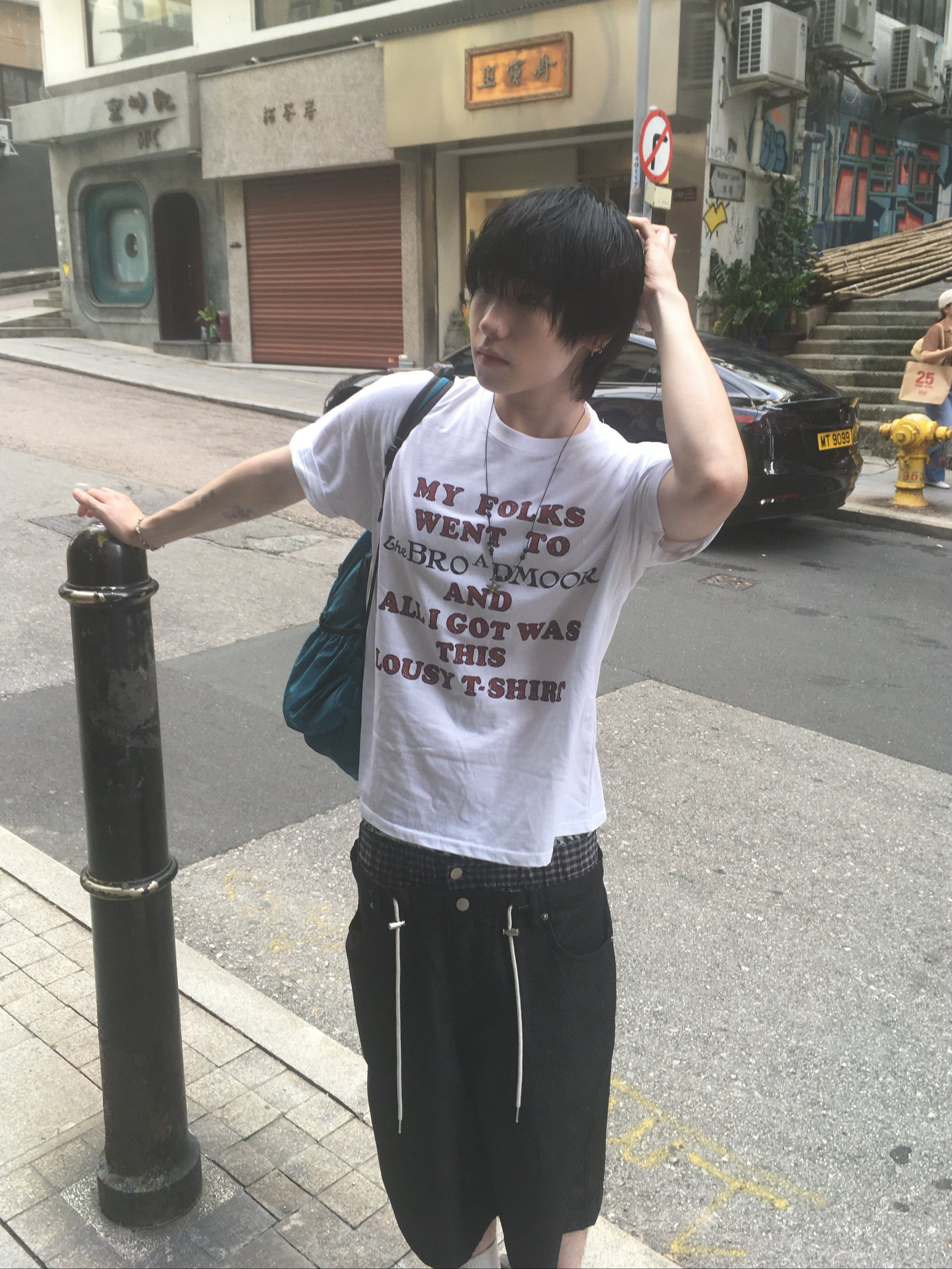 trunk layered half pants (black)