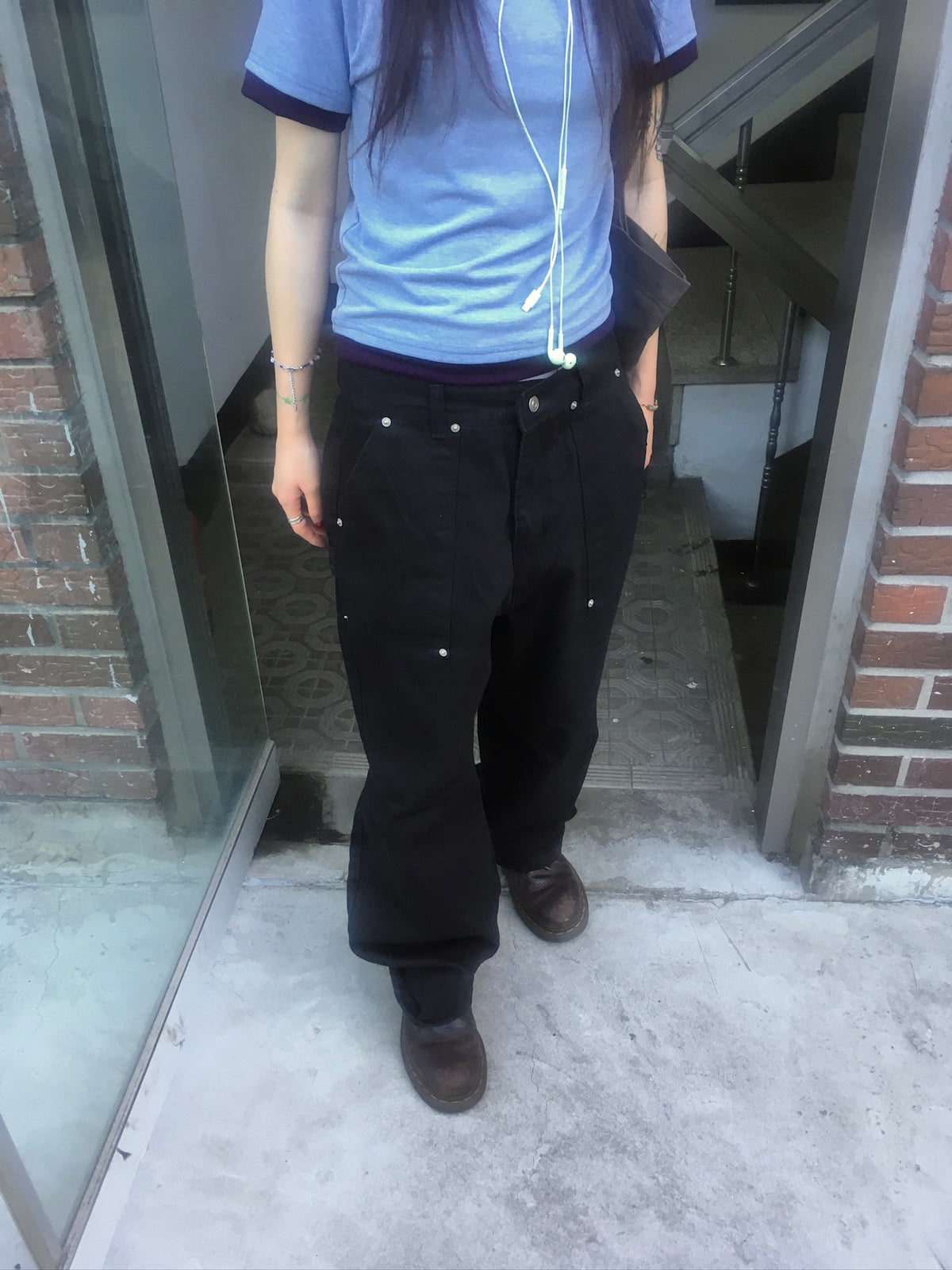 fatigue washed pants (black)