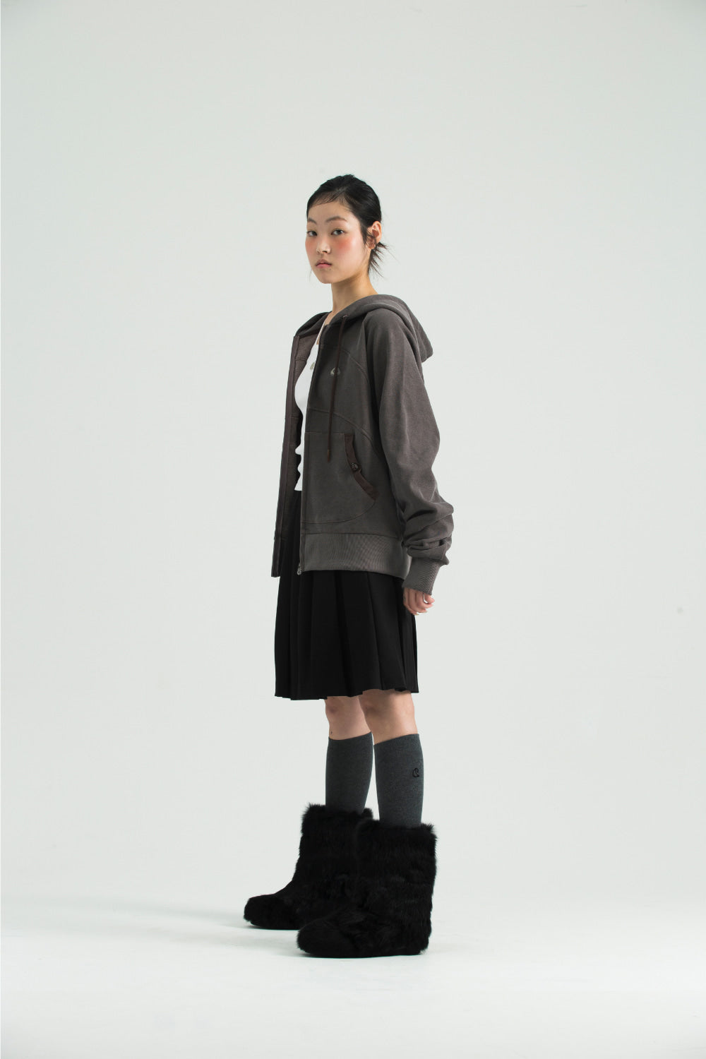 ✪【𝘱𝘳𝘦-𝘰𝘳𝘥𝘦𝘳】coyseio string pocket hood zip-up (3 color)