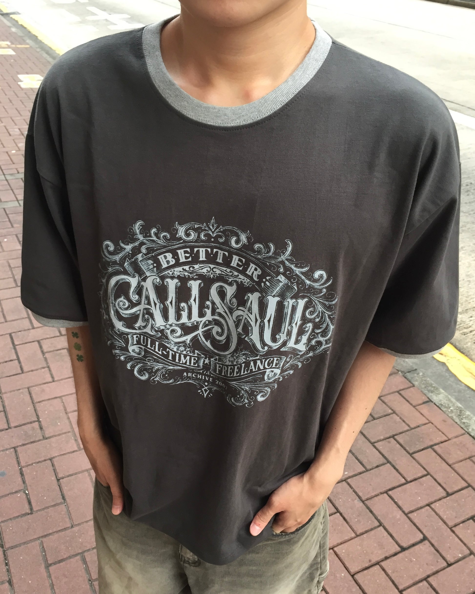 callsaul vintage ringer tee (charcoal)
