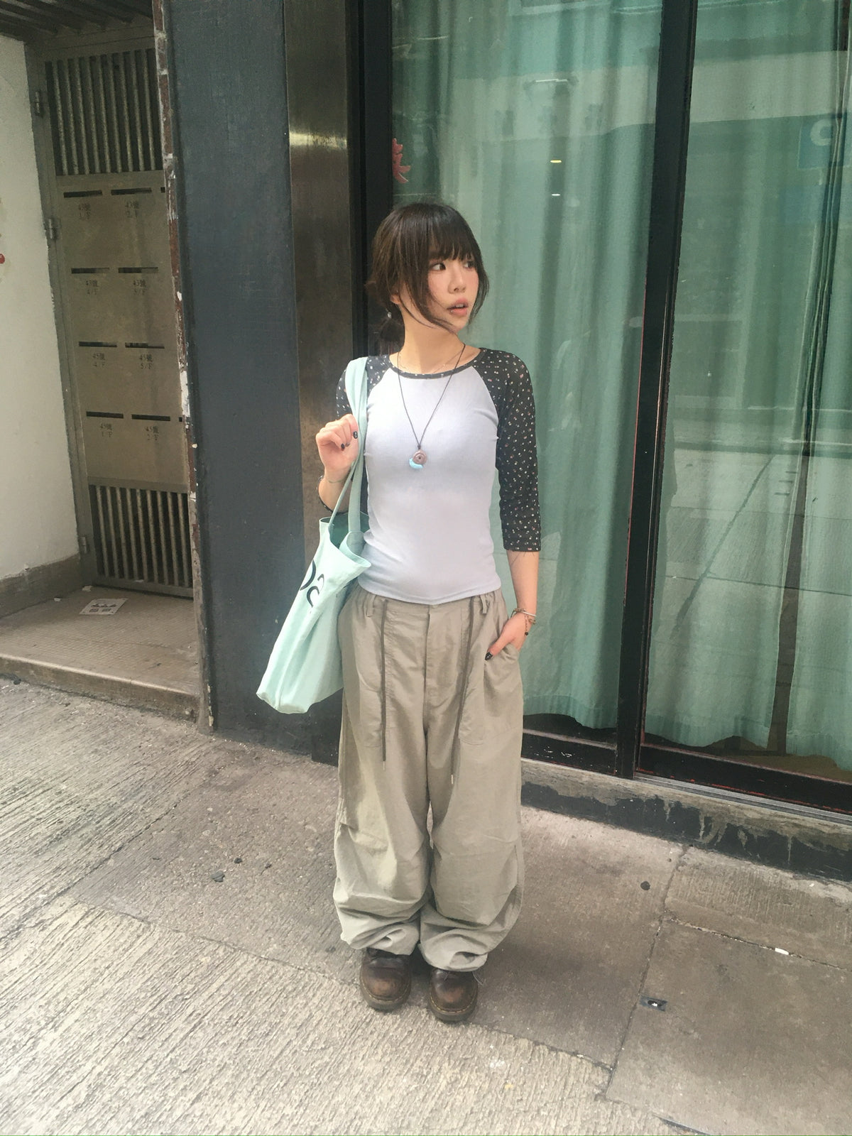 fatigue nylon pants (light khaki)