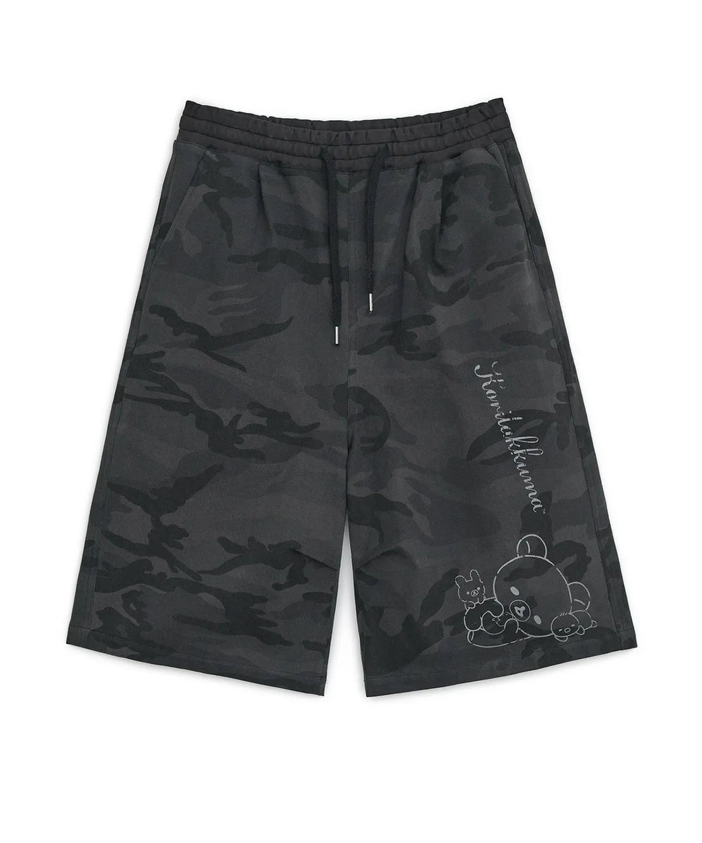 HUGYOURSKIN CAMO KORILAKKUMA BERMUDA PANTS (CHARCOAL)