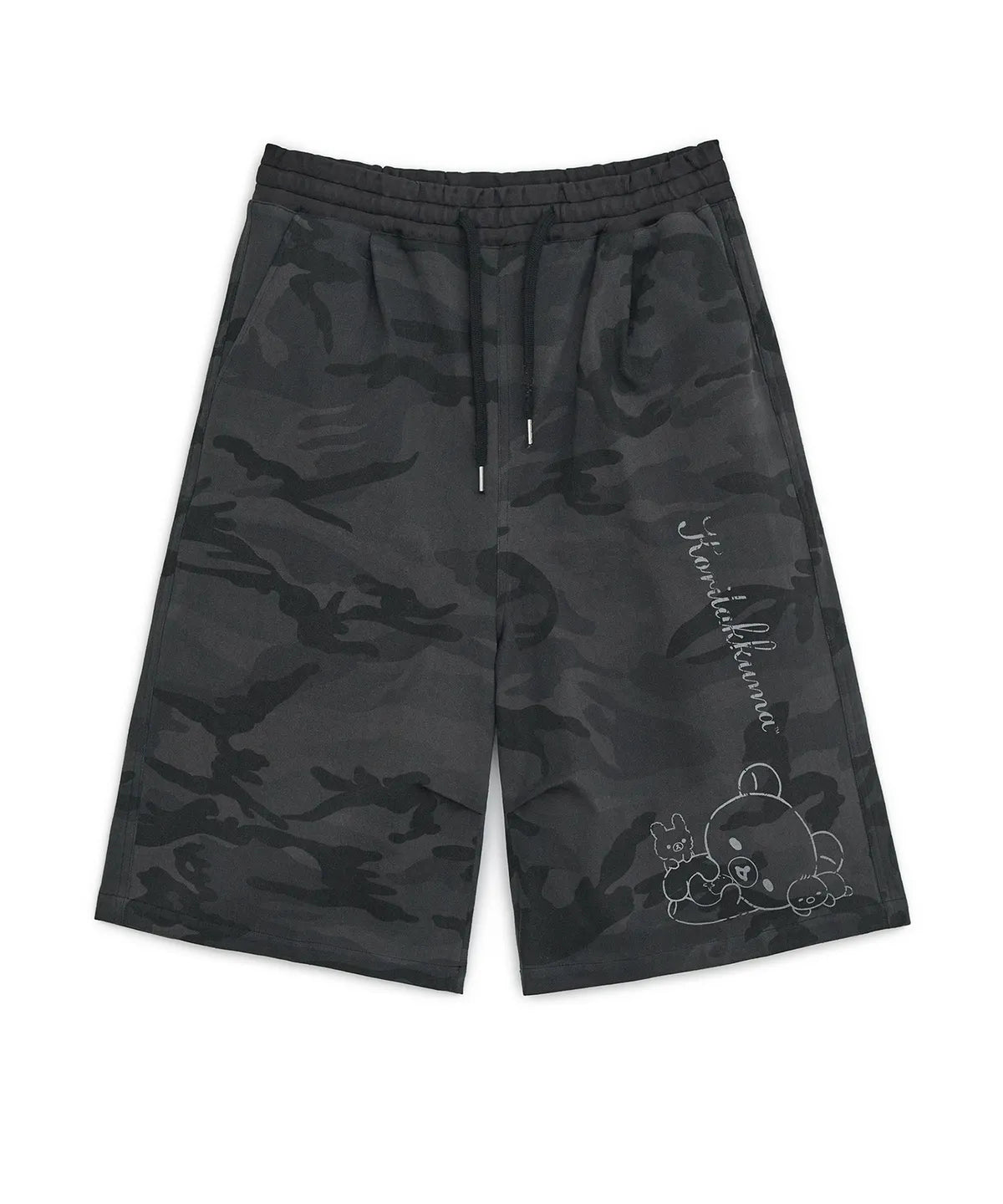 HUGYOURSKIN CAMO KORILAKKUMA BERMUDA PANTS (CHARCOAL)