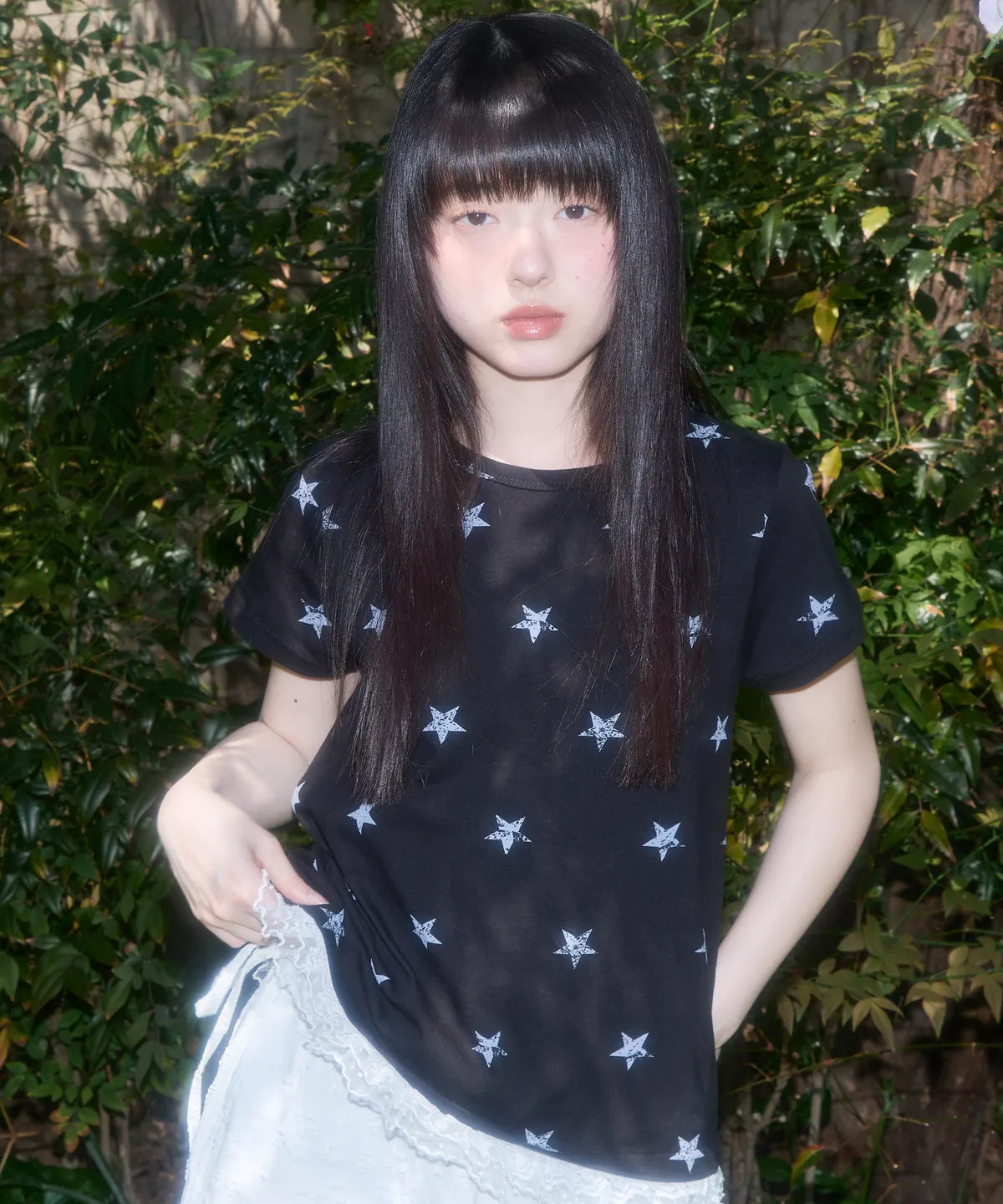 【𝘱𝘳𝘦-𝘰𝘳𝘥𝘦𝘳】FANCY CLUB Race Star Layered Tee (BLACK)