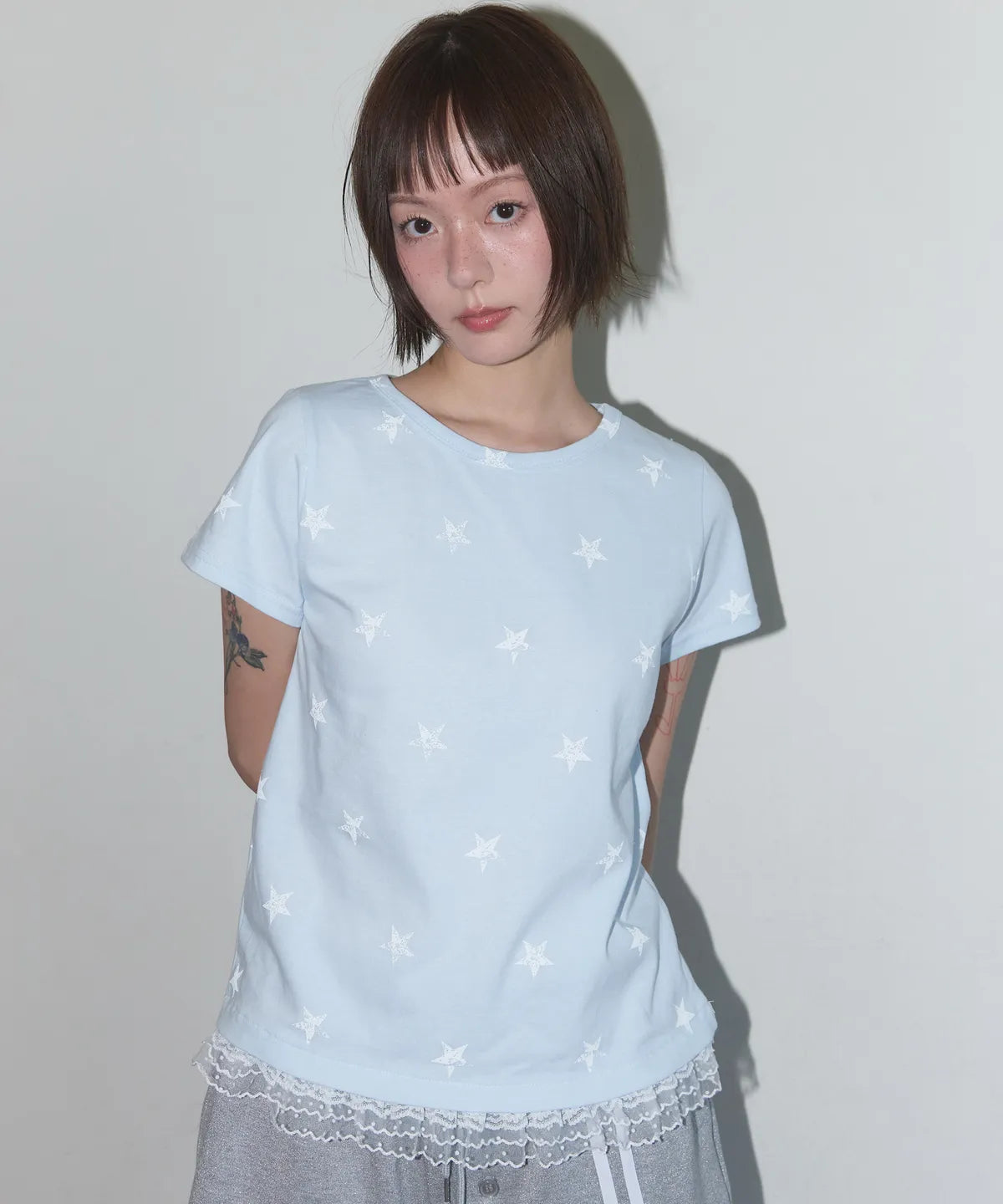 【𝘱𝘳𝘦-𝘰𝘳𝘥𝘦𝘳】FANCY CLUB Race Star Layered Tee (SKY BLUE)