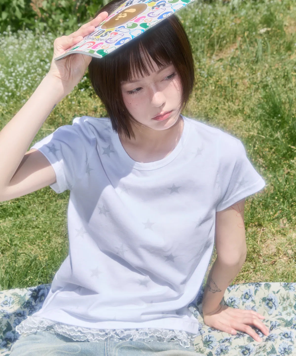【𝘱𝘳𝘦-𝘰𝘳𝘥𝘦𝘳】FANCY CLUB Race Star Layered Tee (WHITE)