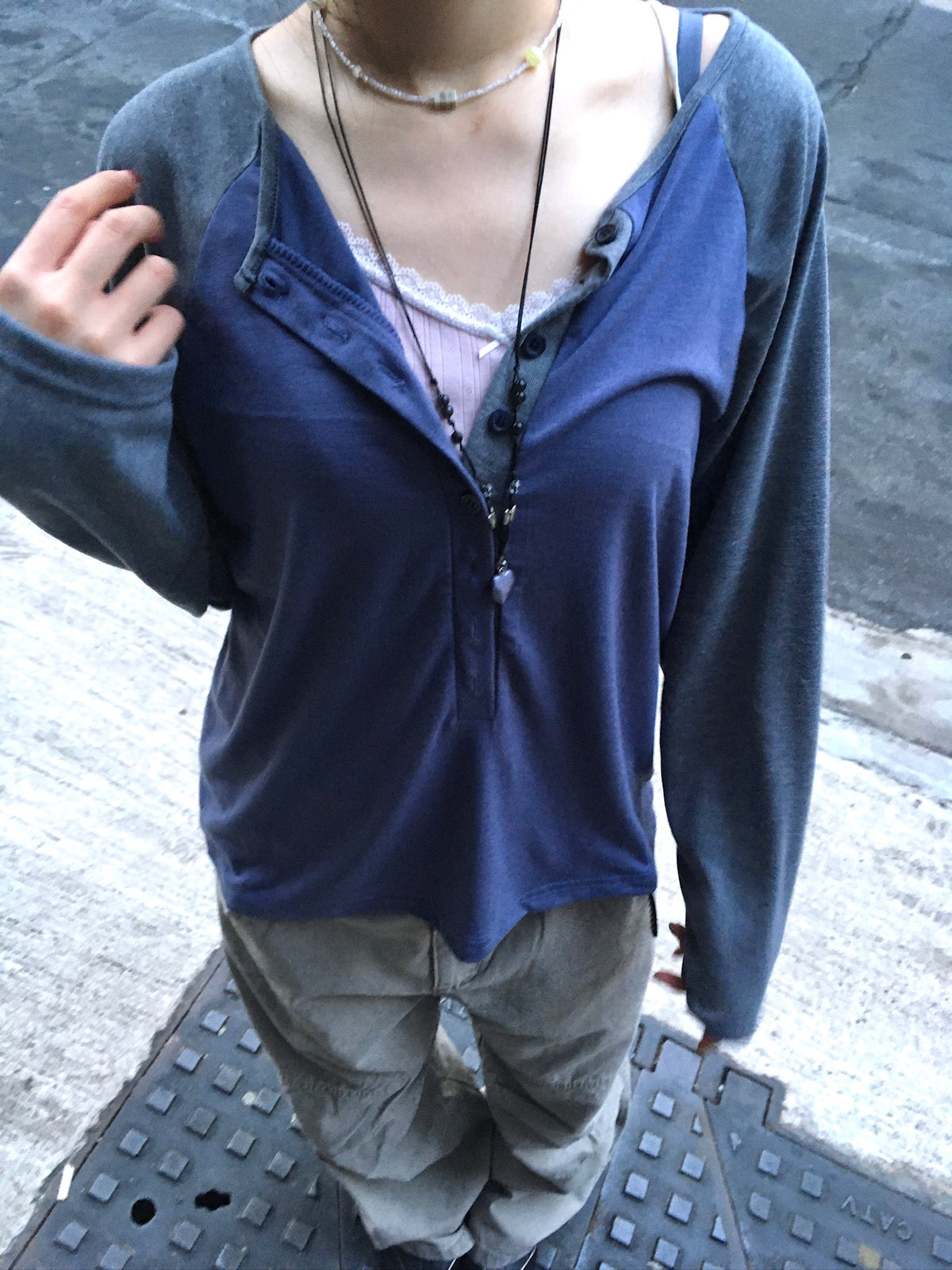 vintage washed cargo pants (beige)
