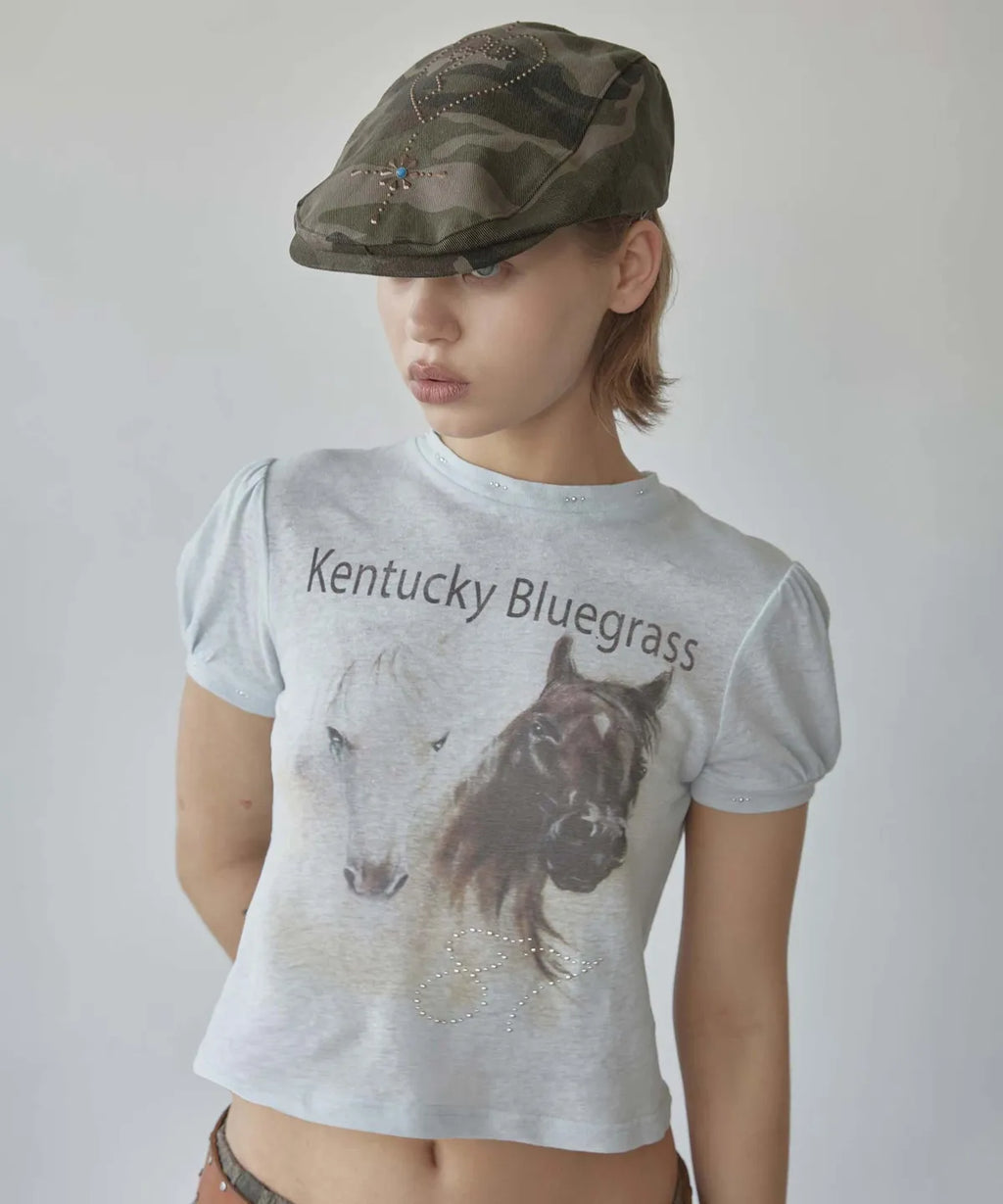 【𝘱𝘳𝘦-𝘰𝘳𝘥𝘦𝘳】SCULPTOR Kentucky Stud Baby Tee Baby Blue