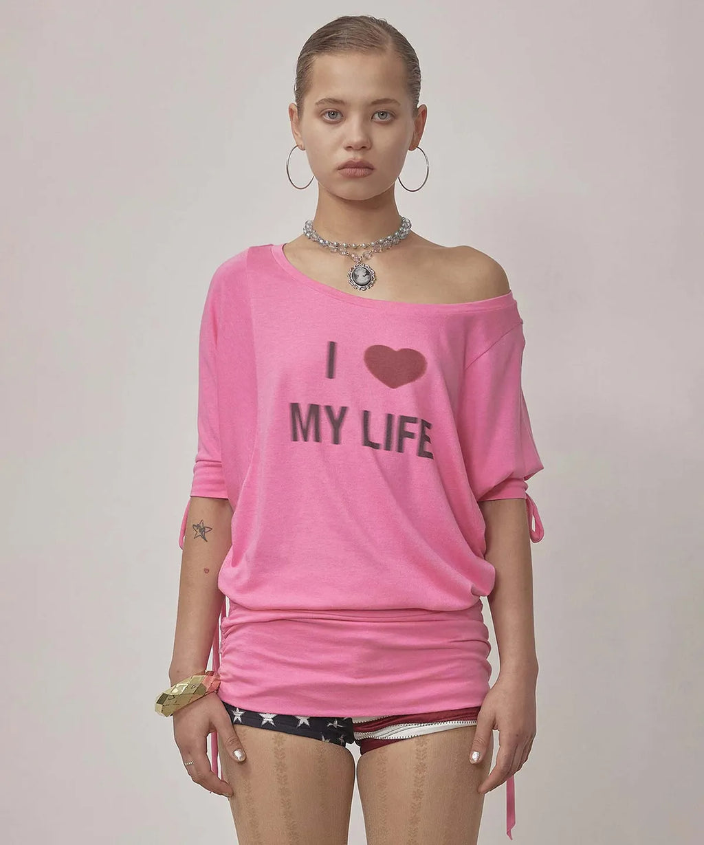 【𝘱𝘳𝘦-𝘰𝘳𝘥𝘦𝘳】SCULPTOR Tie Sleeve Tee Coral