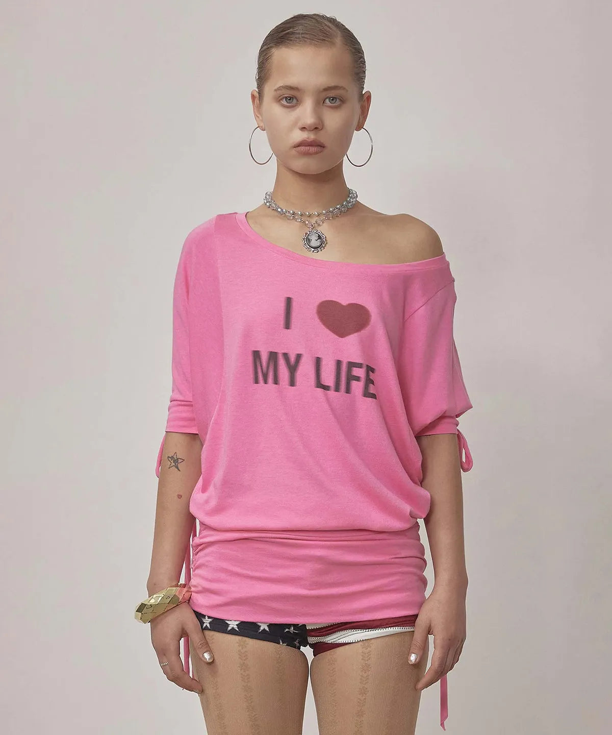 【𝘱𝘳𝘦-𝘰𝘳𝘥𝘦𝘳】SCULPTOR Tie Sleeve Tee Coral