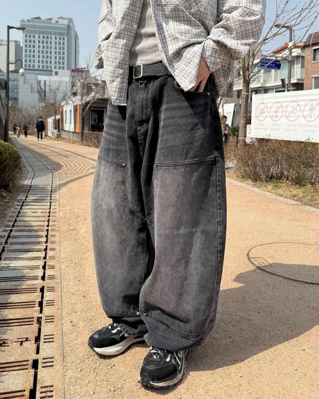 (in stock) vintage layer washed jeans