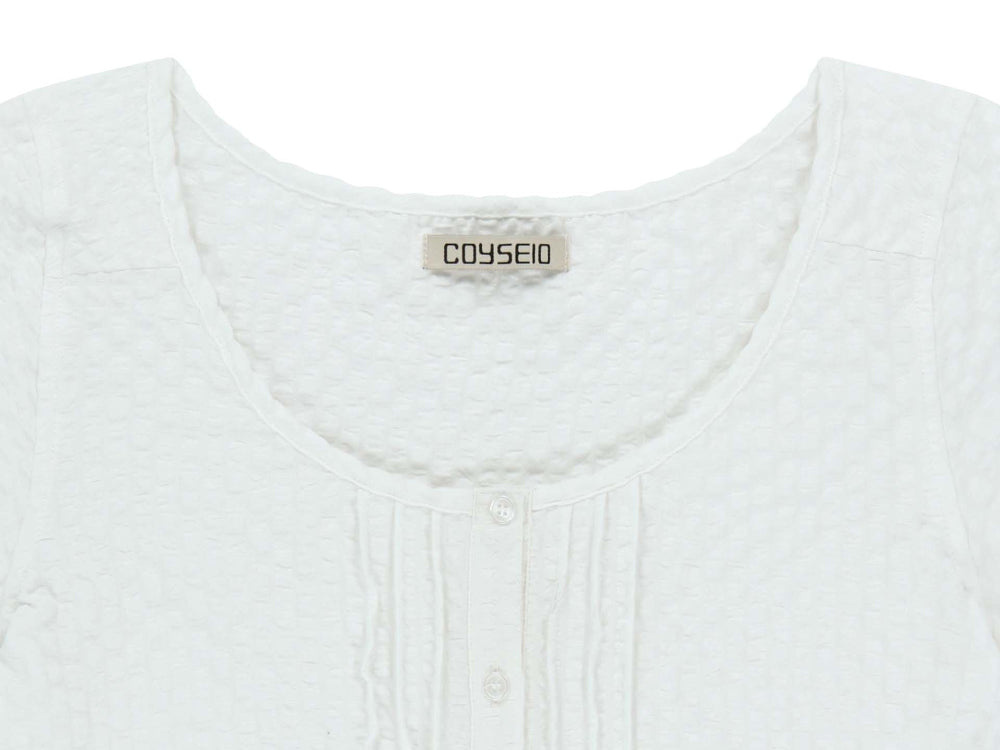 ✪【𝘱𝘳𝘦-𝘰𝘳𝘥𝘦𝘳】coyseio pintuck blouse (white)