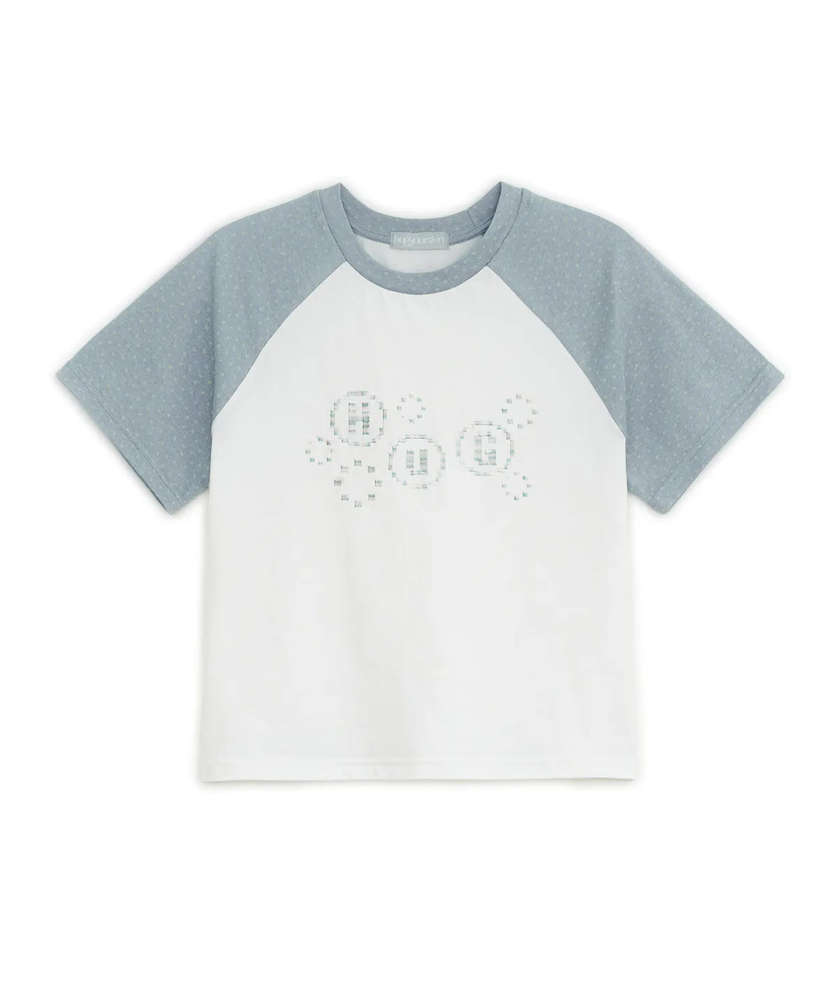 HUGYOURSKIN PIXEL RAGLAN TEE (WHITE)