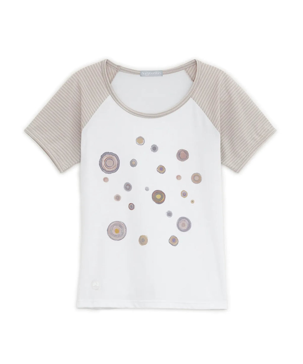 HUGYOURSKIN GOMPANG-EE RINGER TEE (BEIGE)