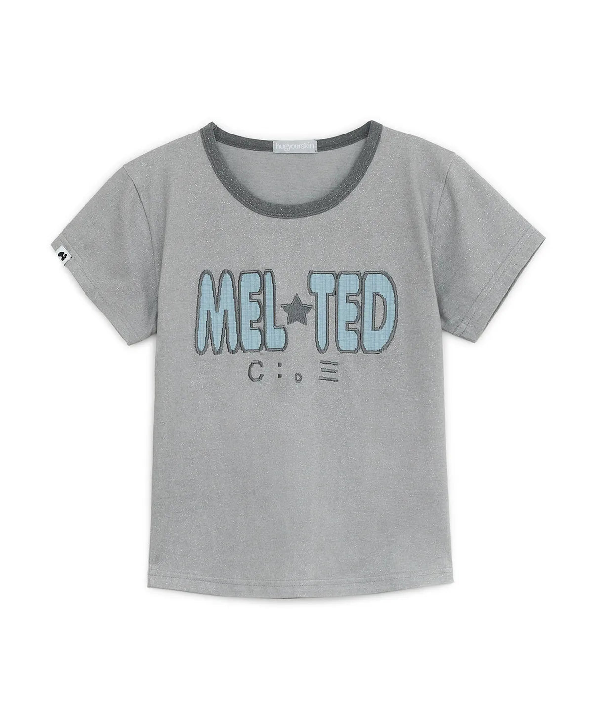 HUGYOURSKIN GLITTER MELTED TEE (GREY)