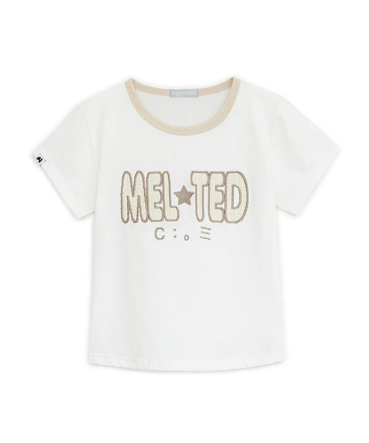 HUGYOURSKIN GLITTER MELTED TEE (WHITE)