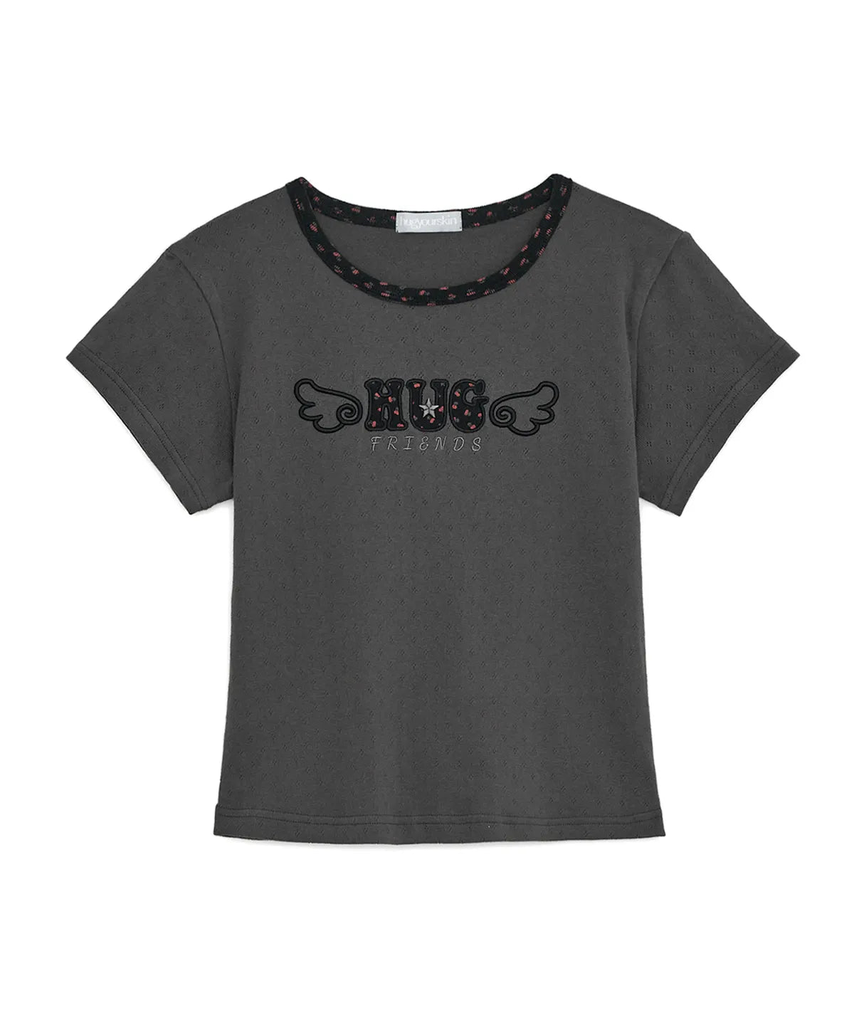 HUGYOURSKIN HUG FRIENDS TEE (CHARCOAL)