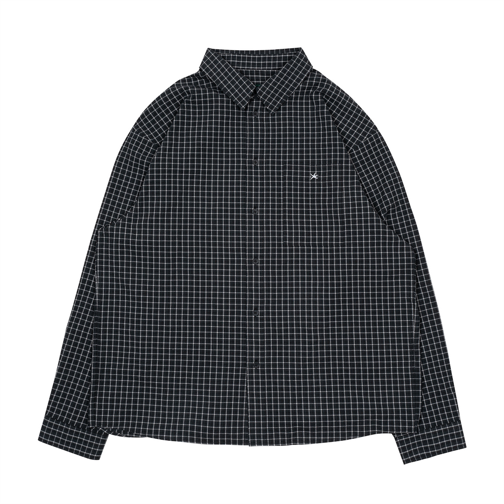 TCM MINI LOGO CHECK SHIRTS (BLACK)