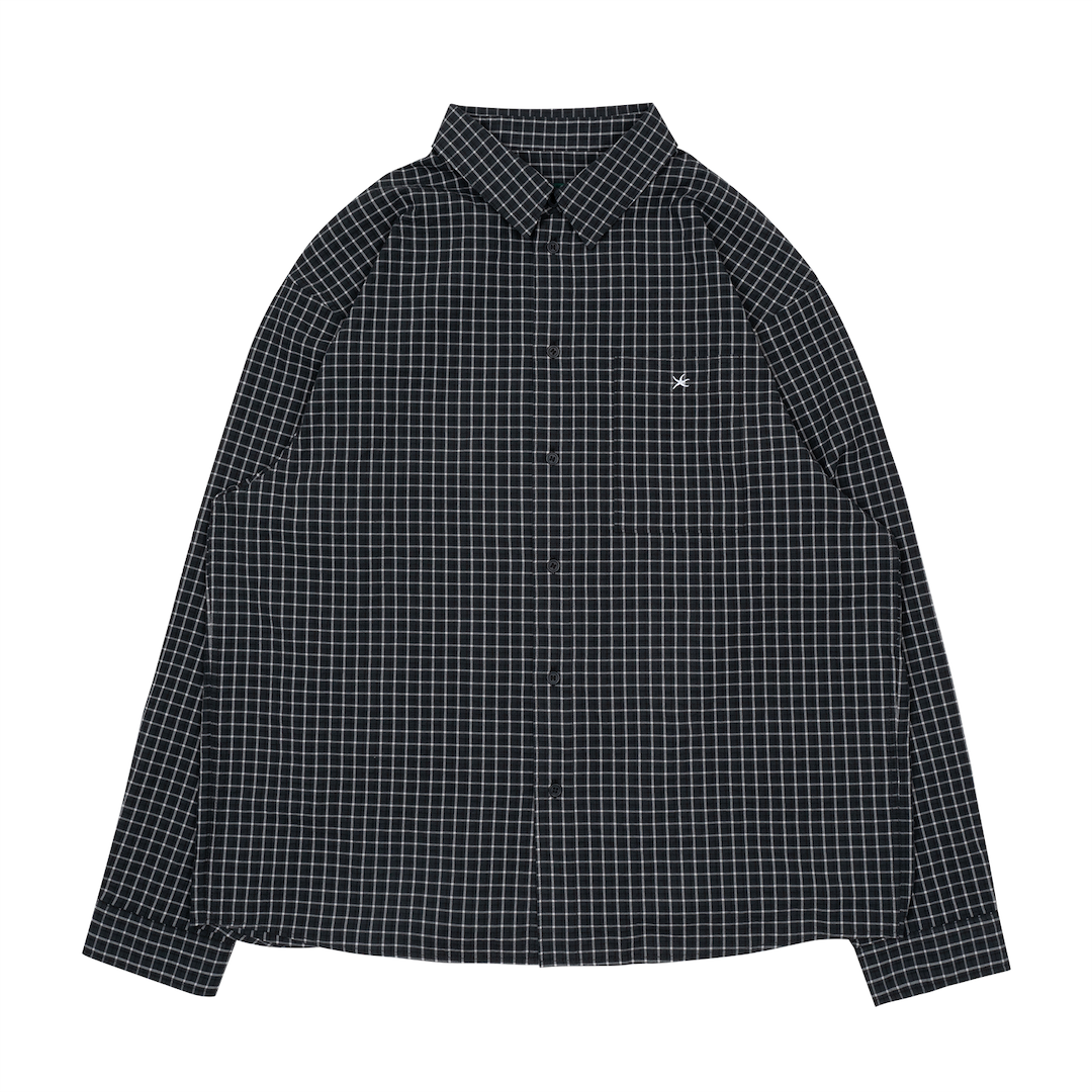 TCM MINI LOGO CHECK SHIRTS (BLACK)
