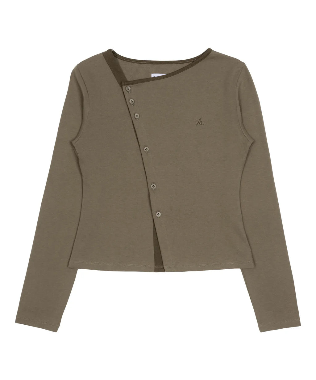 TCM twist button long sleeve (brown)