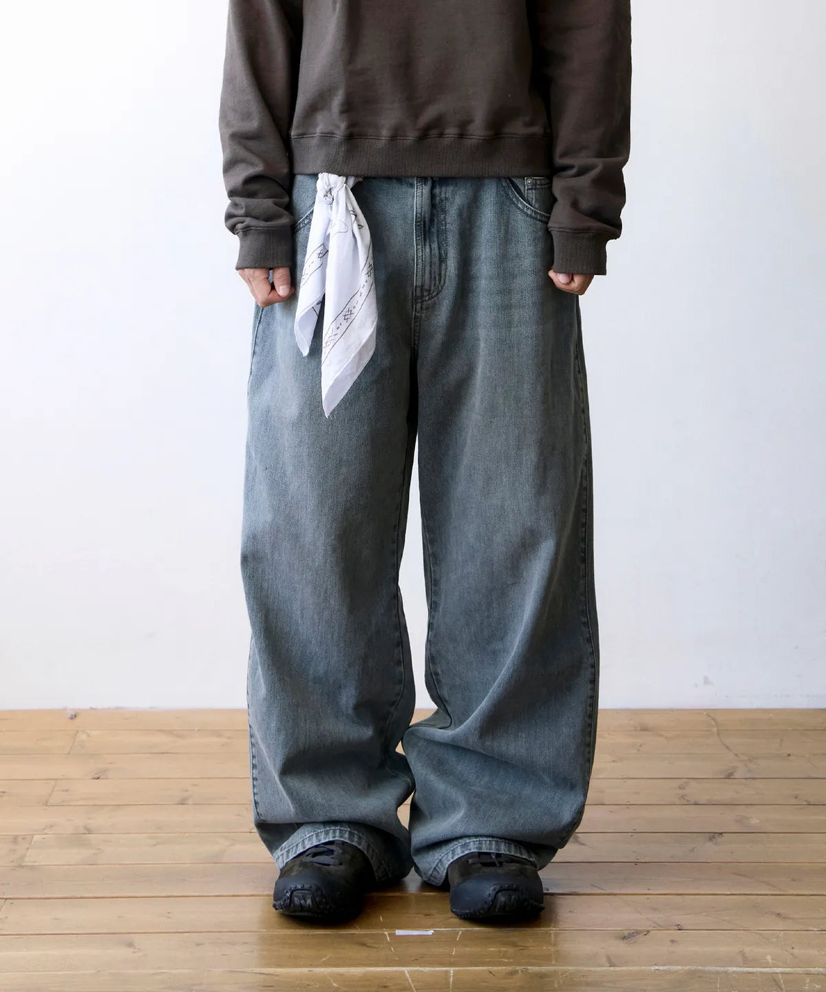 TCM washed denim pants (blue)