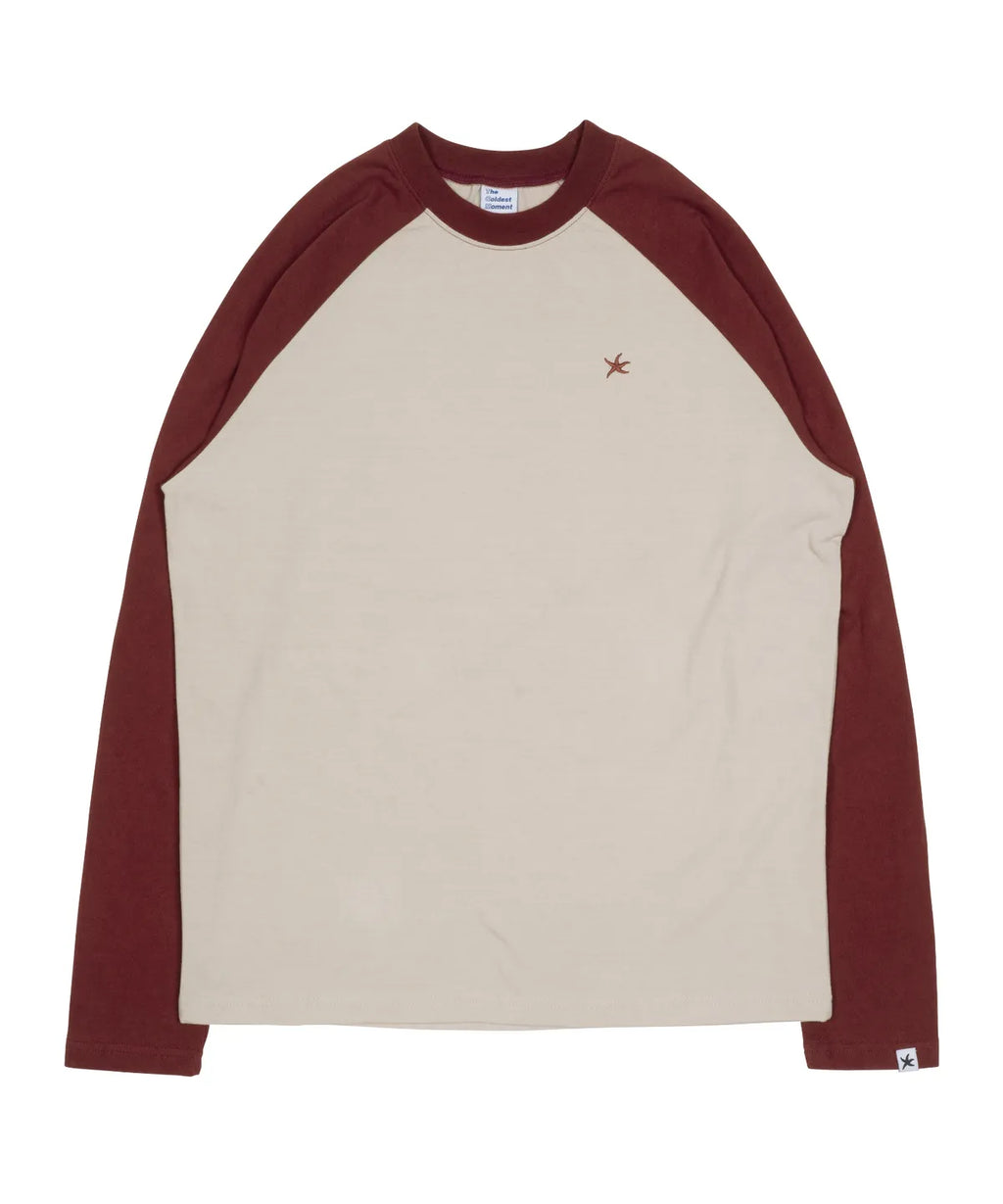 TCM mini logo raglan long sleeve (beige/red)