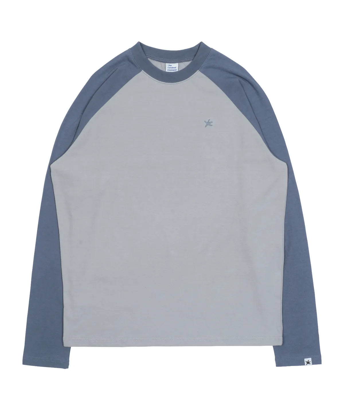 TCM mini logo raglan long sleeve (grey/blue)