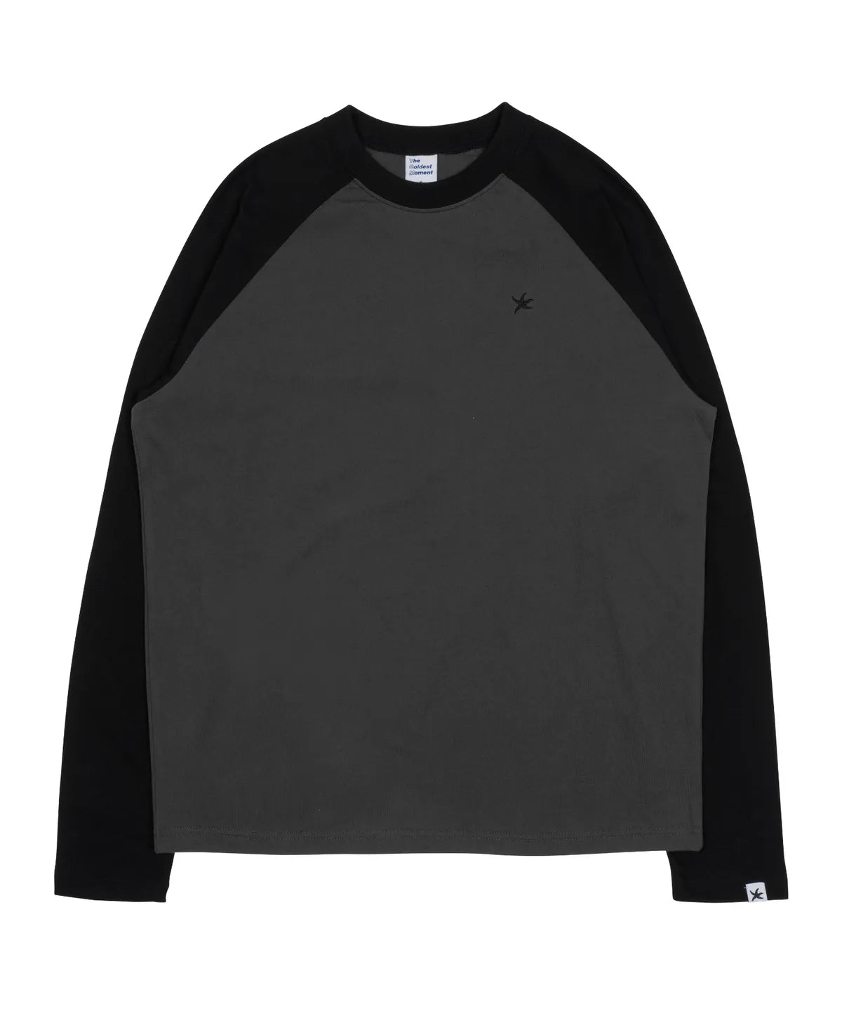 TCM mini logo raglan long sleeve (charcoal/black)