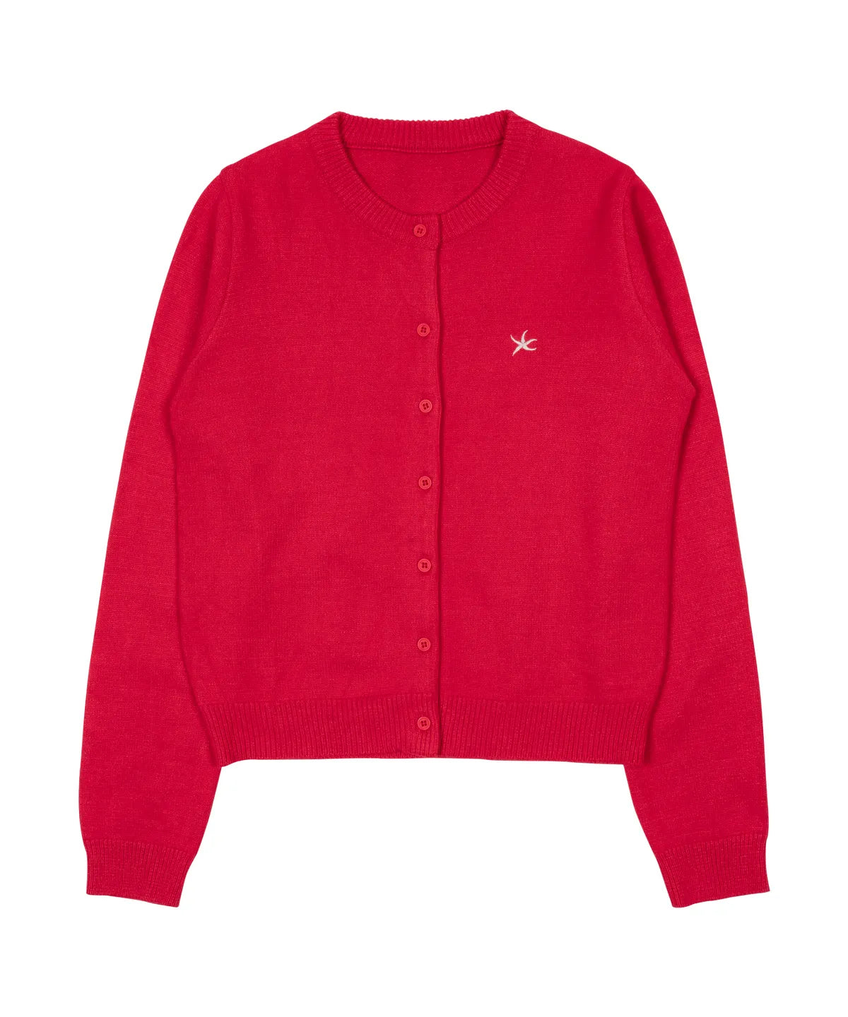 TCM mini logo knit cardigan (red)