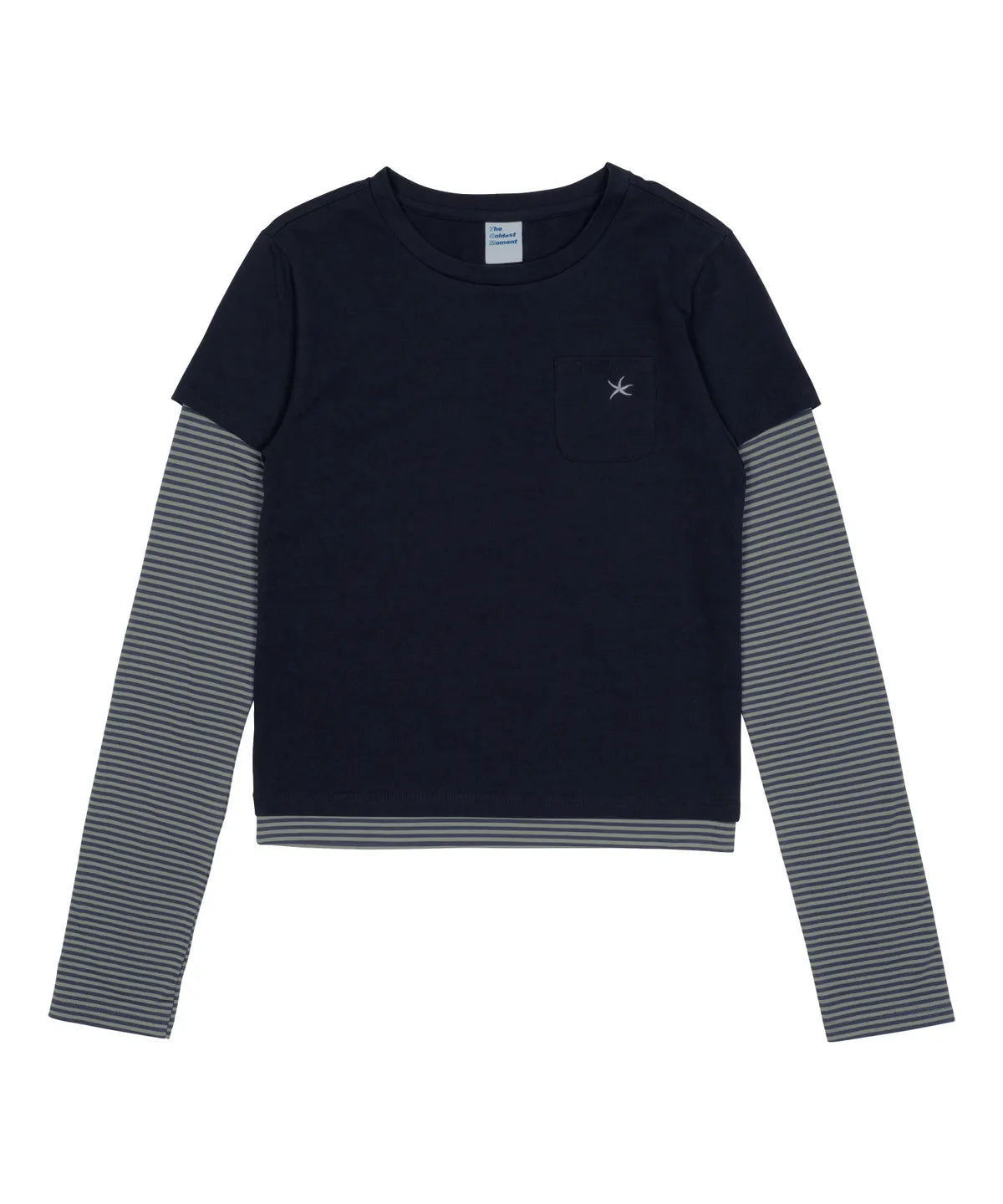 TCM stripe layered long sleeve (navy)