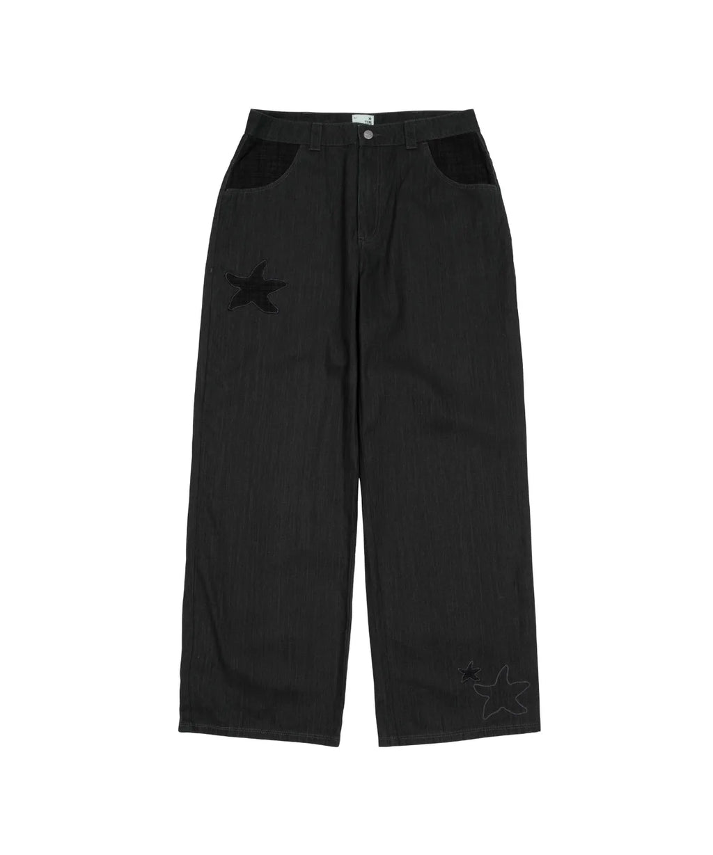 TCM starfish patch pants (charcoal black)