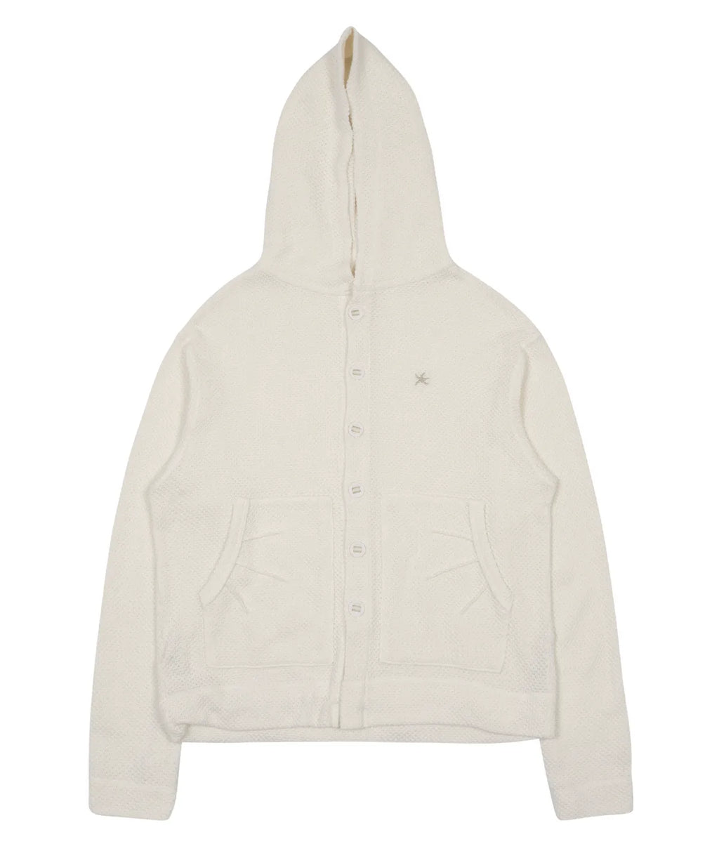 TCM waffle hooded crop jacket (ivory)