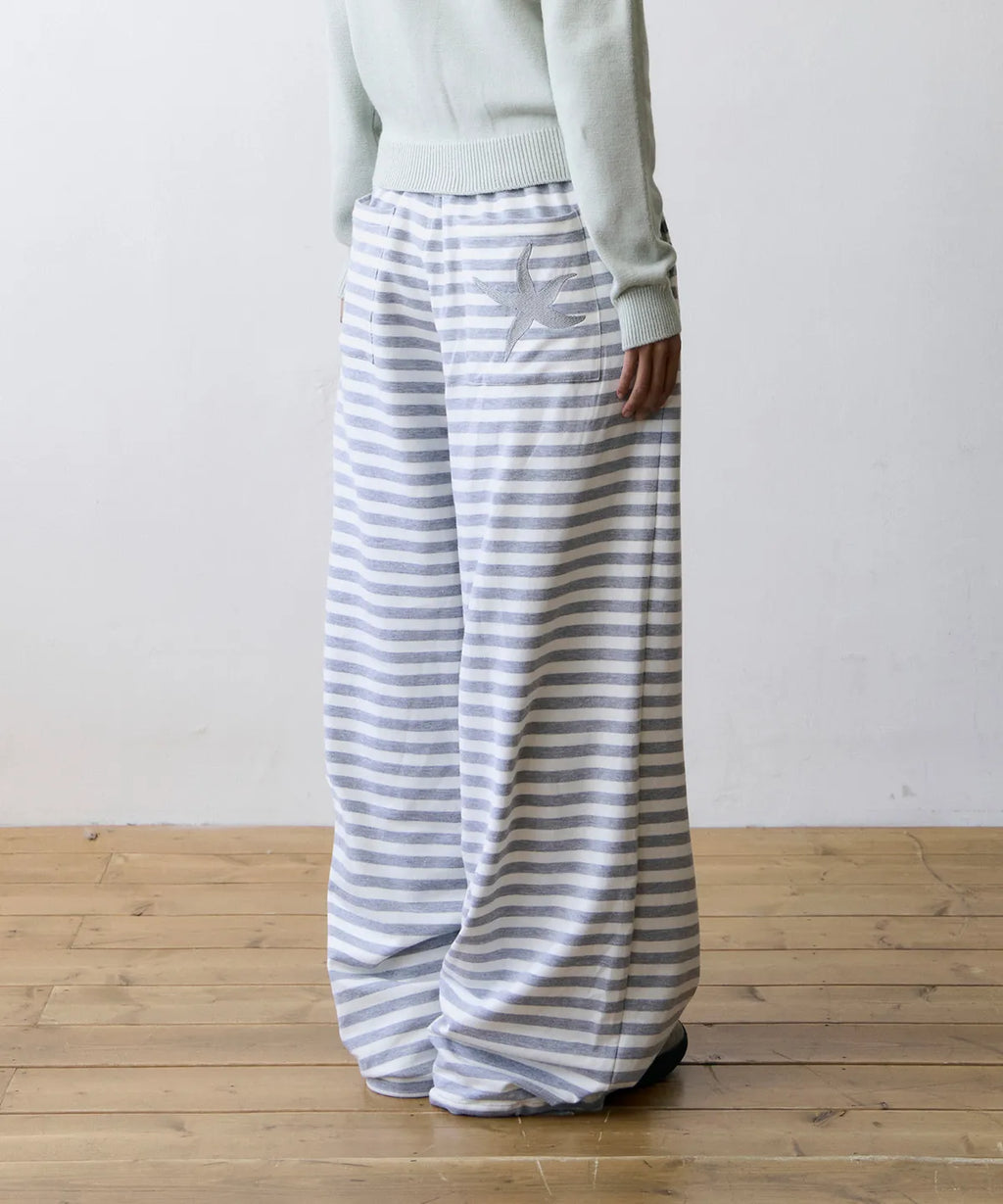 TCM stripe sweat pants (ivory/grey)