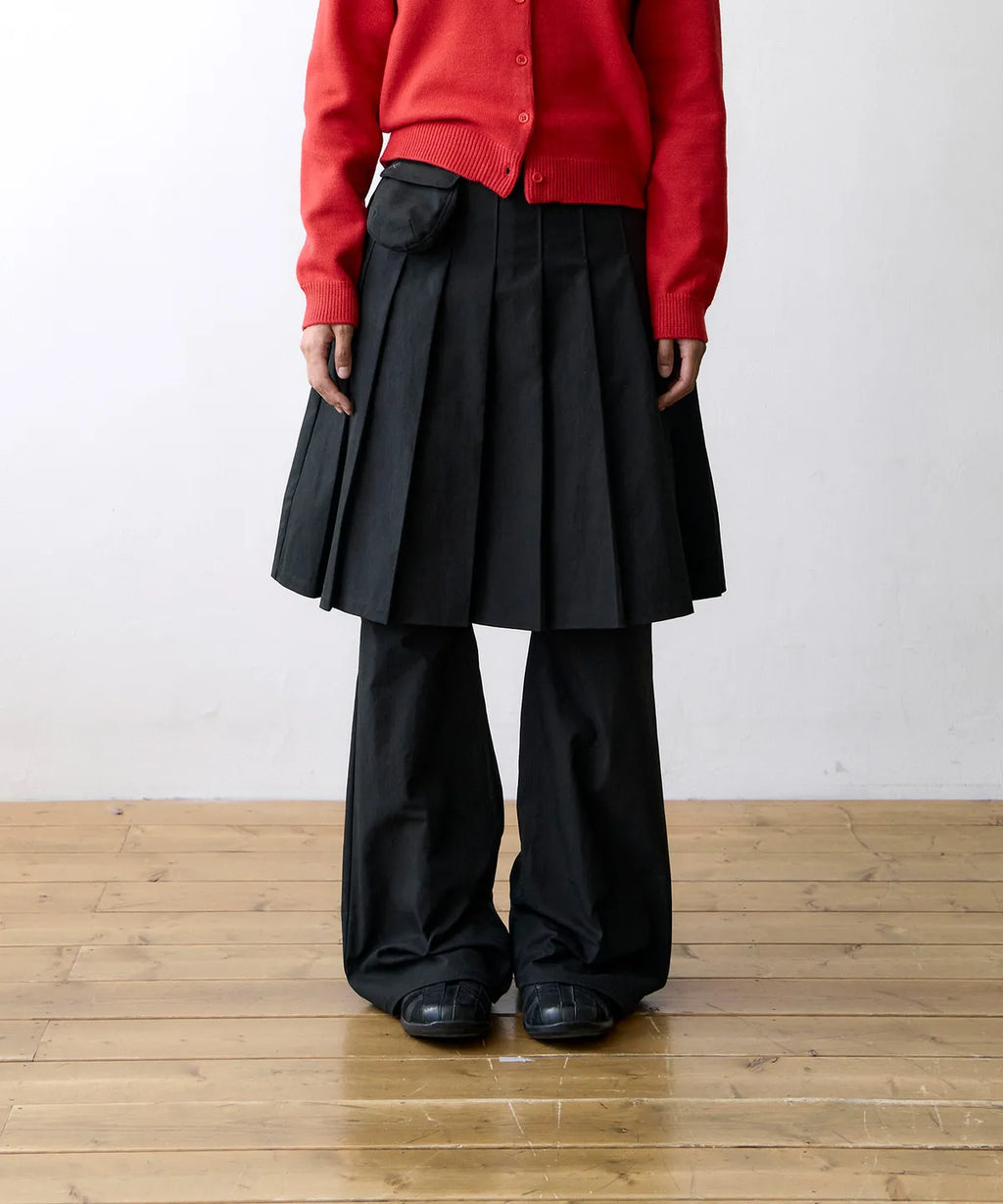 TCM skirt layered pants (black)